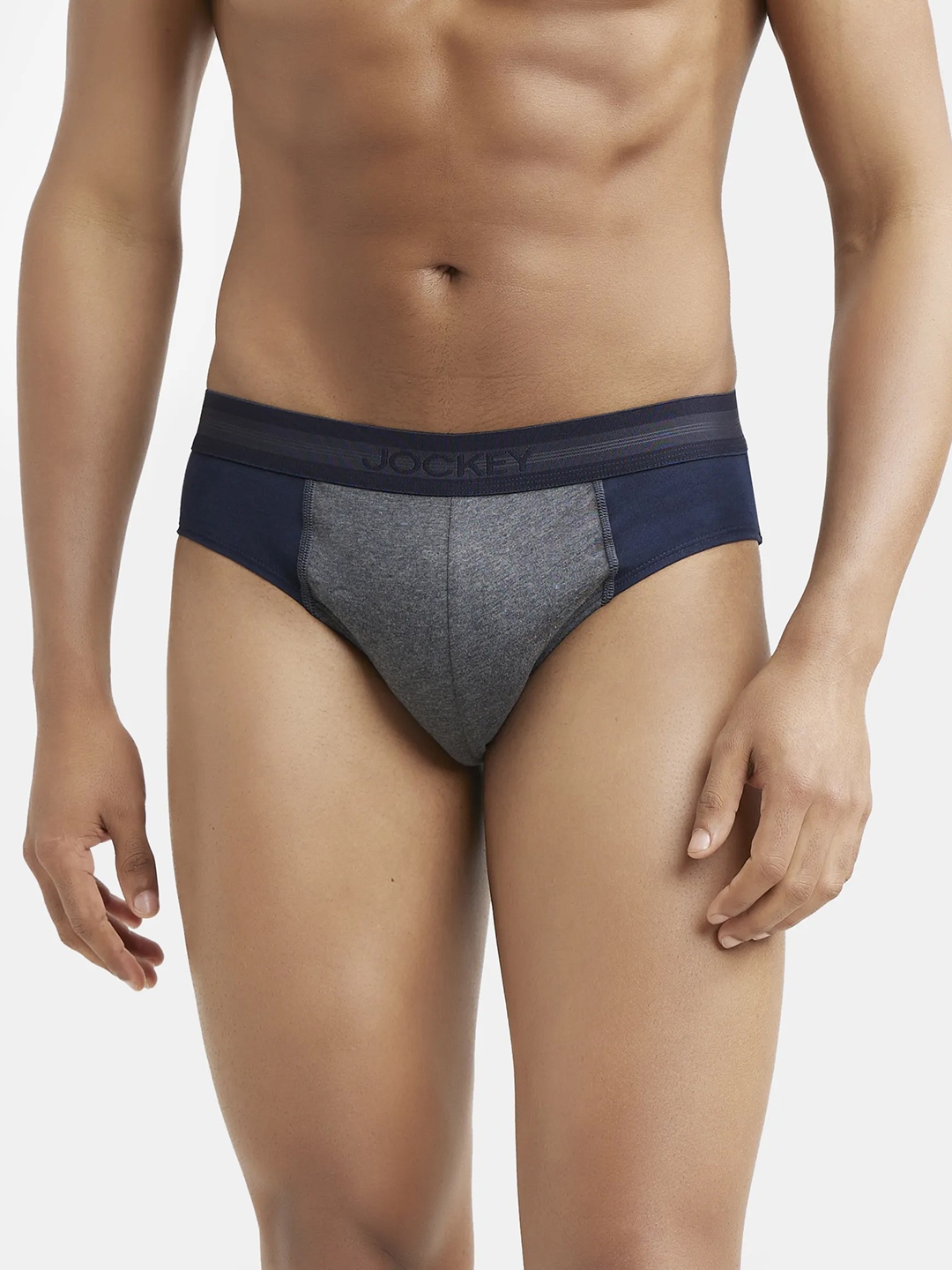 

Jockey Men Navy Blue Solid Pure Cotton Basic Briefs