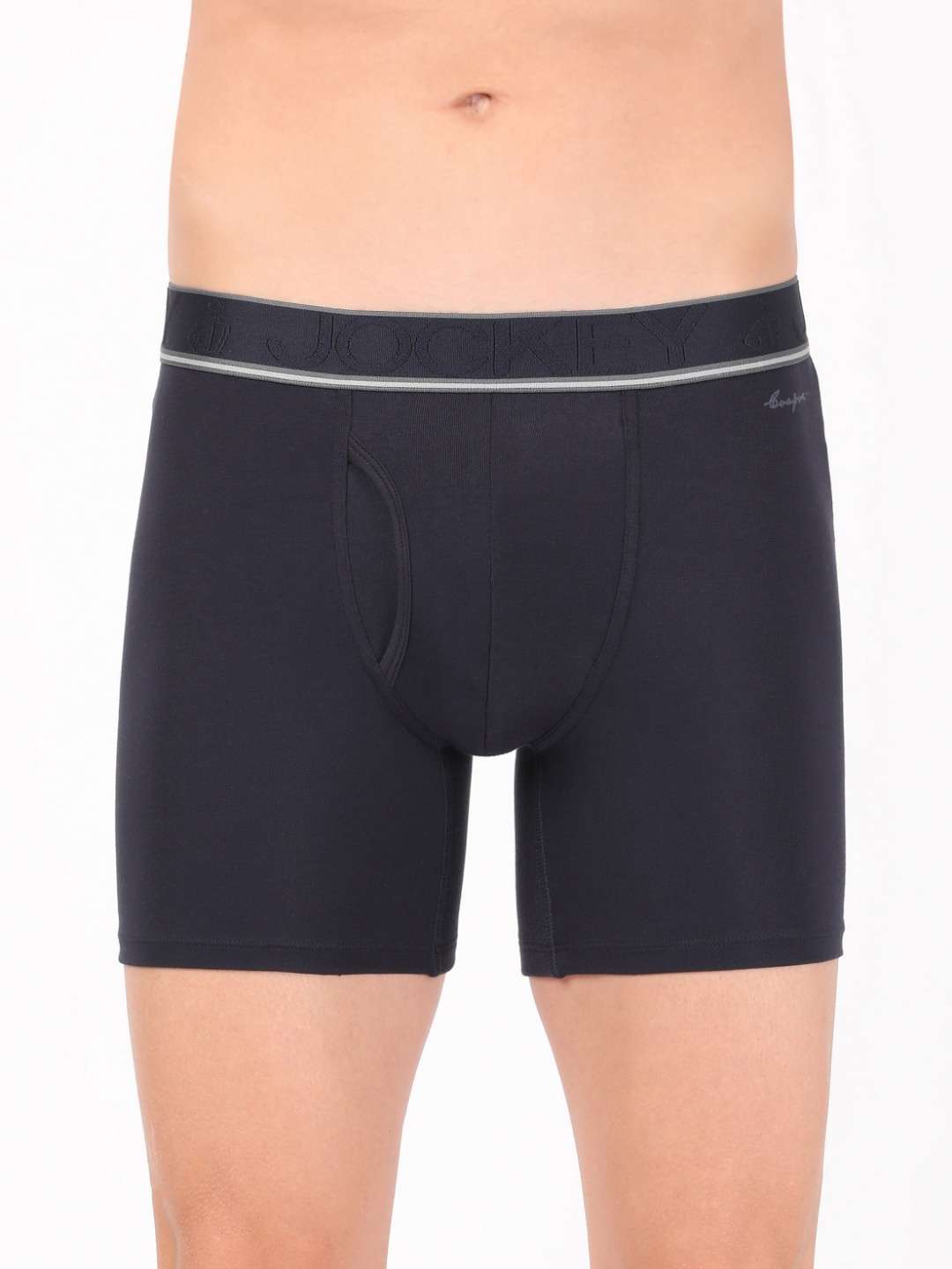 

Jockey Men Navy Blue Solid Boxer Style Briefs