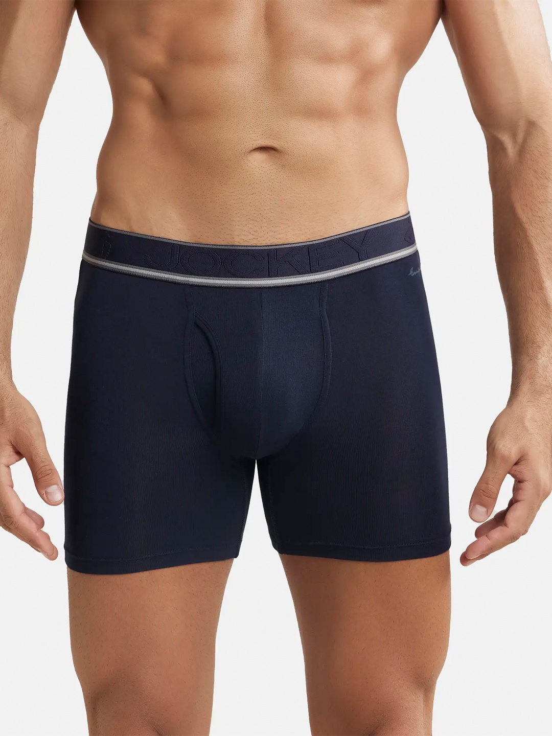 

Jockey Men Navy Blue Solid Boxer Style Briefs