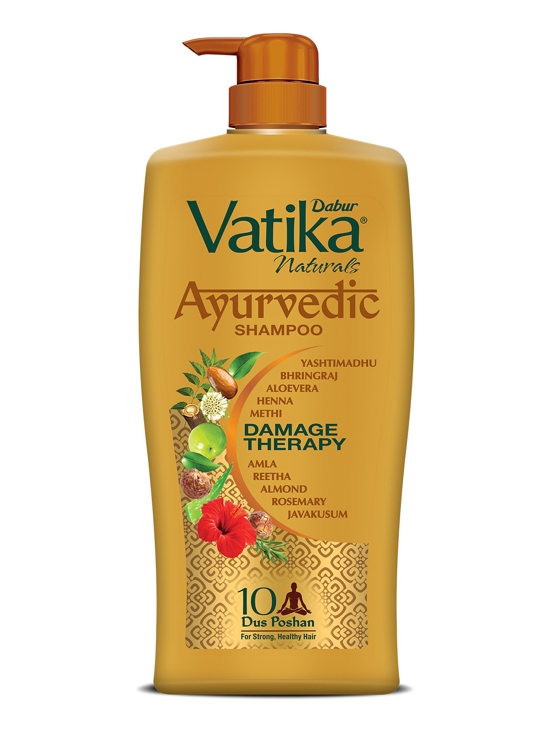 

Dabur Vatika Ayurvedic Shampoo Damage Therapy with 10 Natural Herbs - 1L, Mustard
