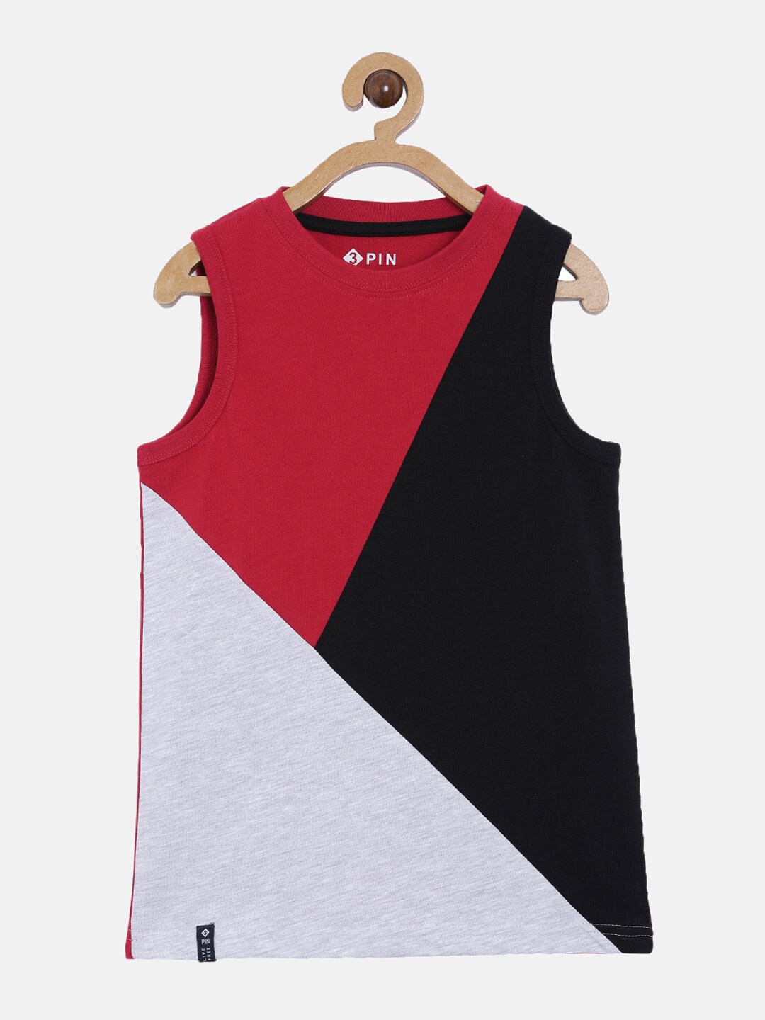 

3PIN Boys Red Colourblocked T-shirt