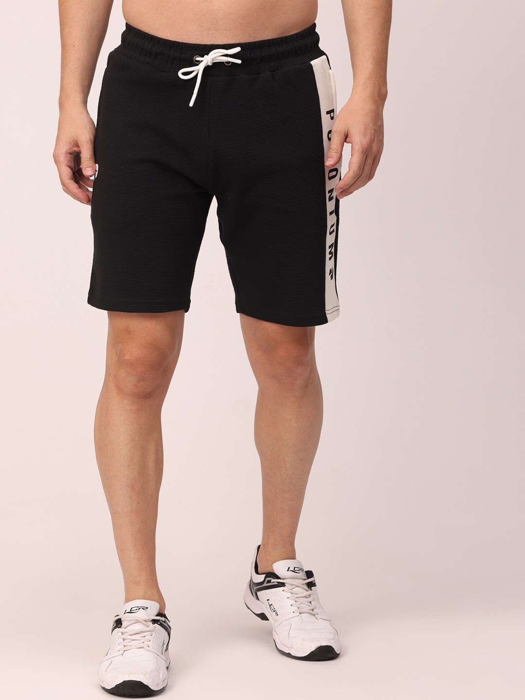 

POLONIUM Men Black Sports Shorts