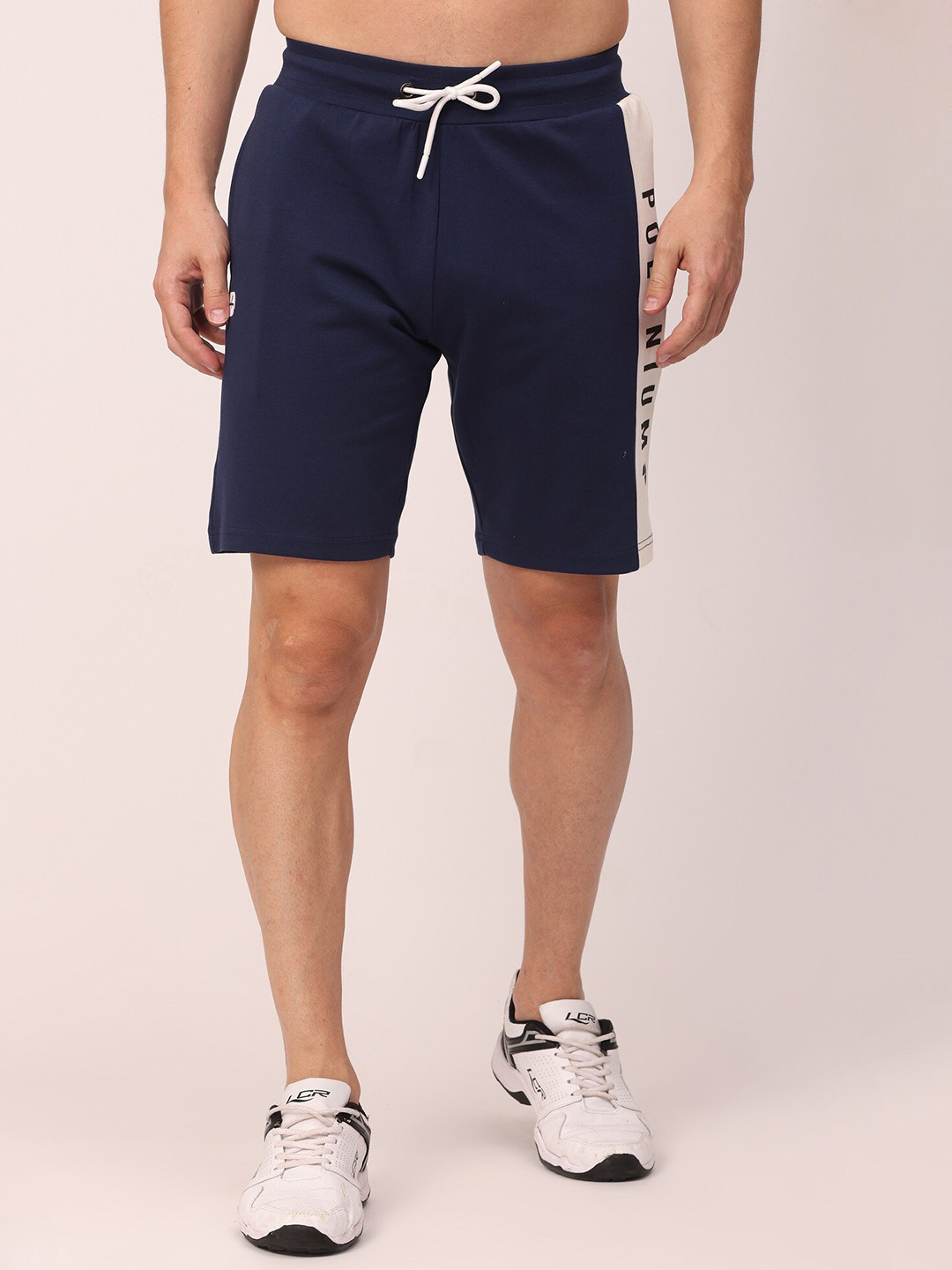 

POLONIUM Men Navy Blue Sports Shorts