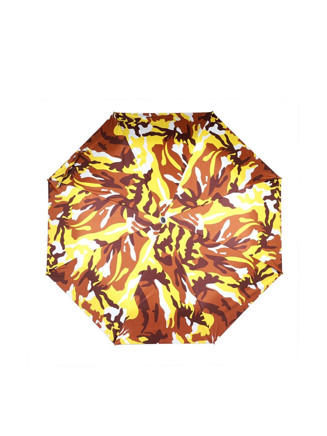 

THE CLOWNFISH Yellow-Army Printed 3 Fold Double Coated Umbrella