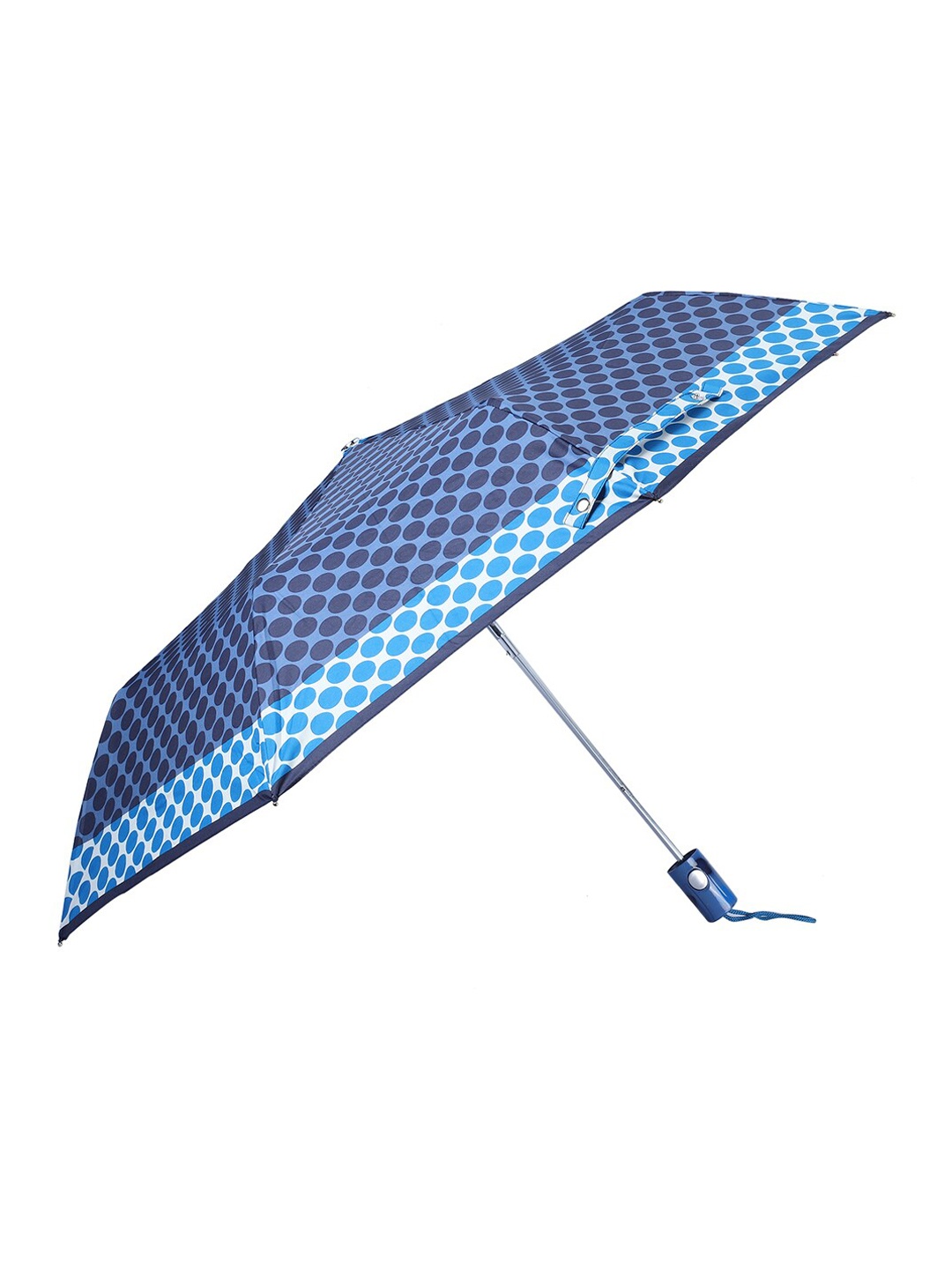 

THE CLOWNFISH Blue Printed 3 Fold Double Coated Umbrella