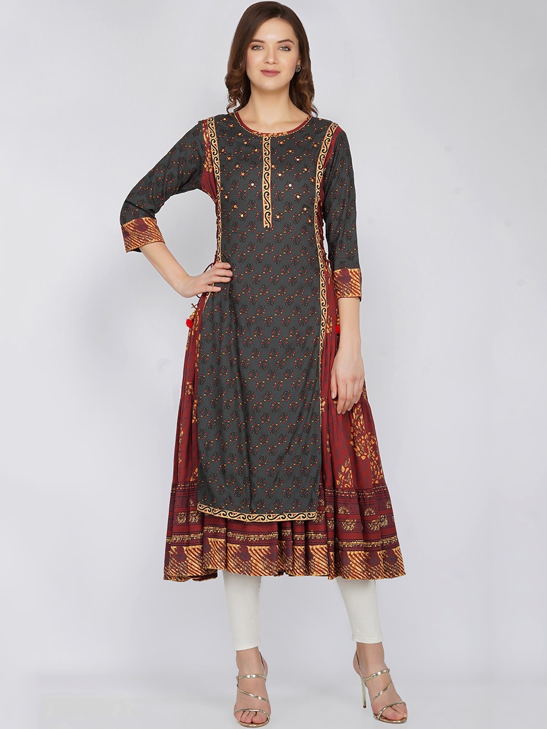 

VAHSON Women Brown Ethnic Motifs Printed Kurta