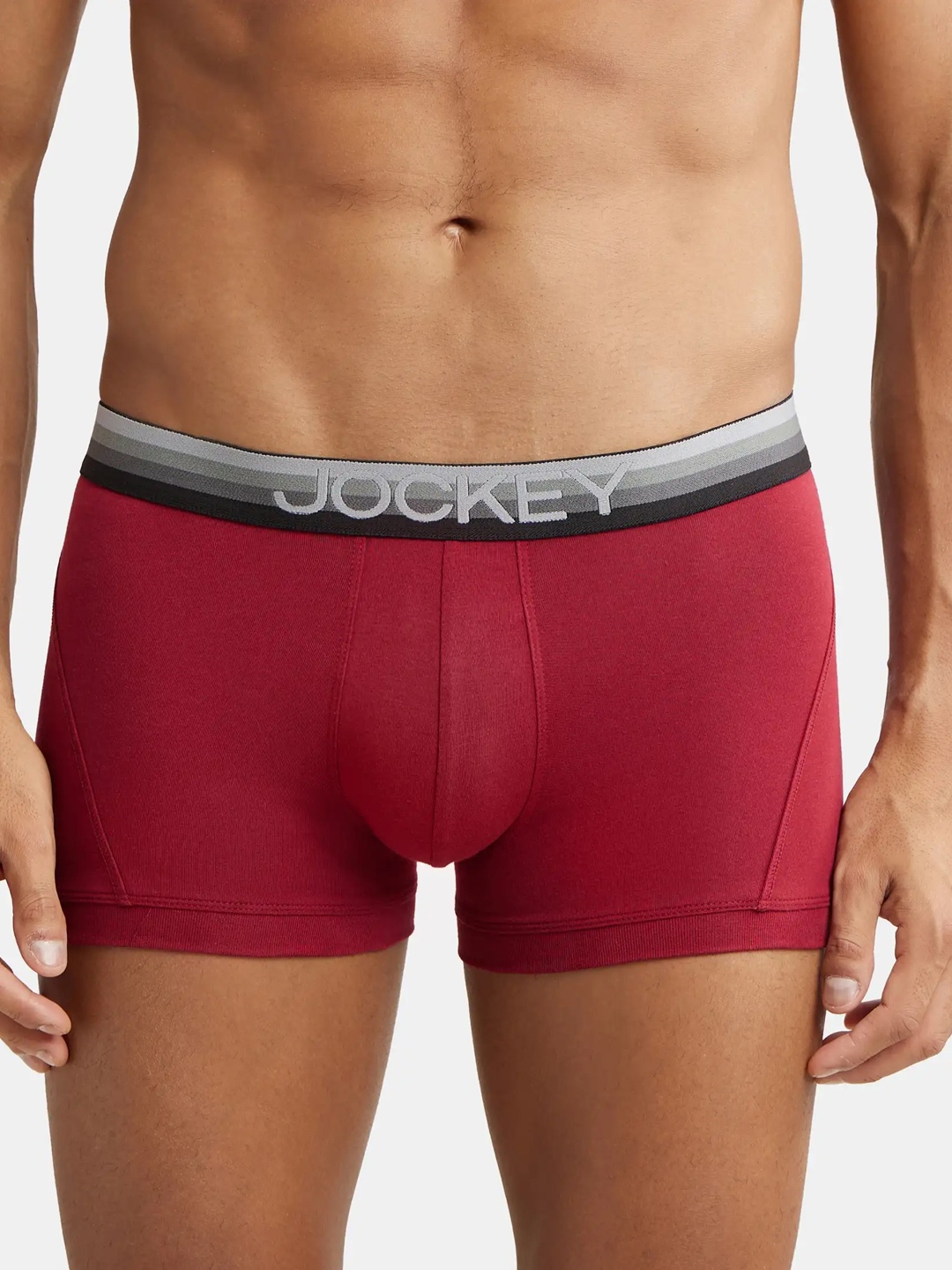 

Jockey Men Red Solid Cotton Trunk