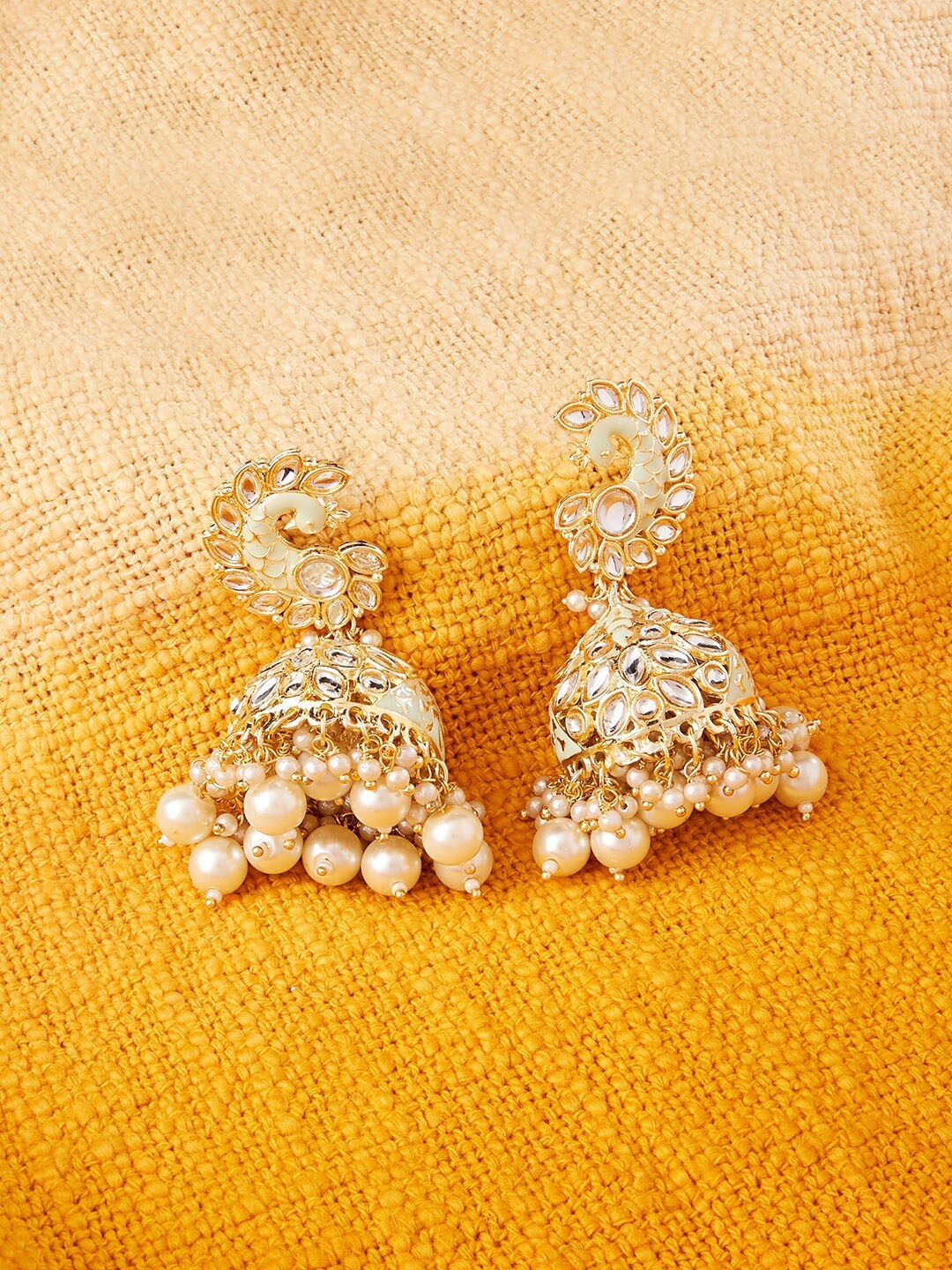 

Zaveri Pearls Gold-Toned Contemporary Jhumkas Earrings