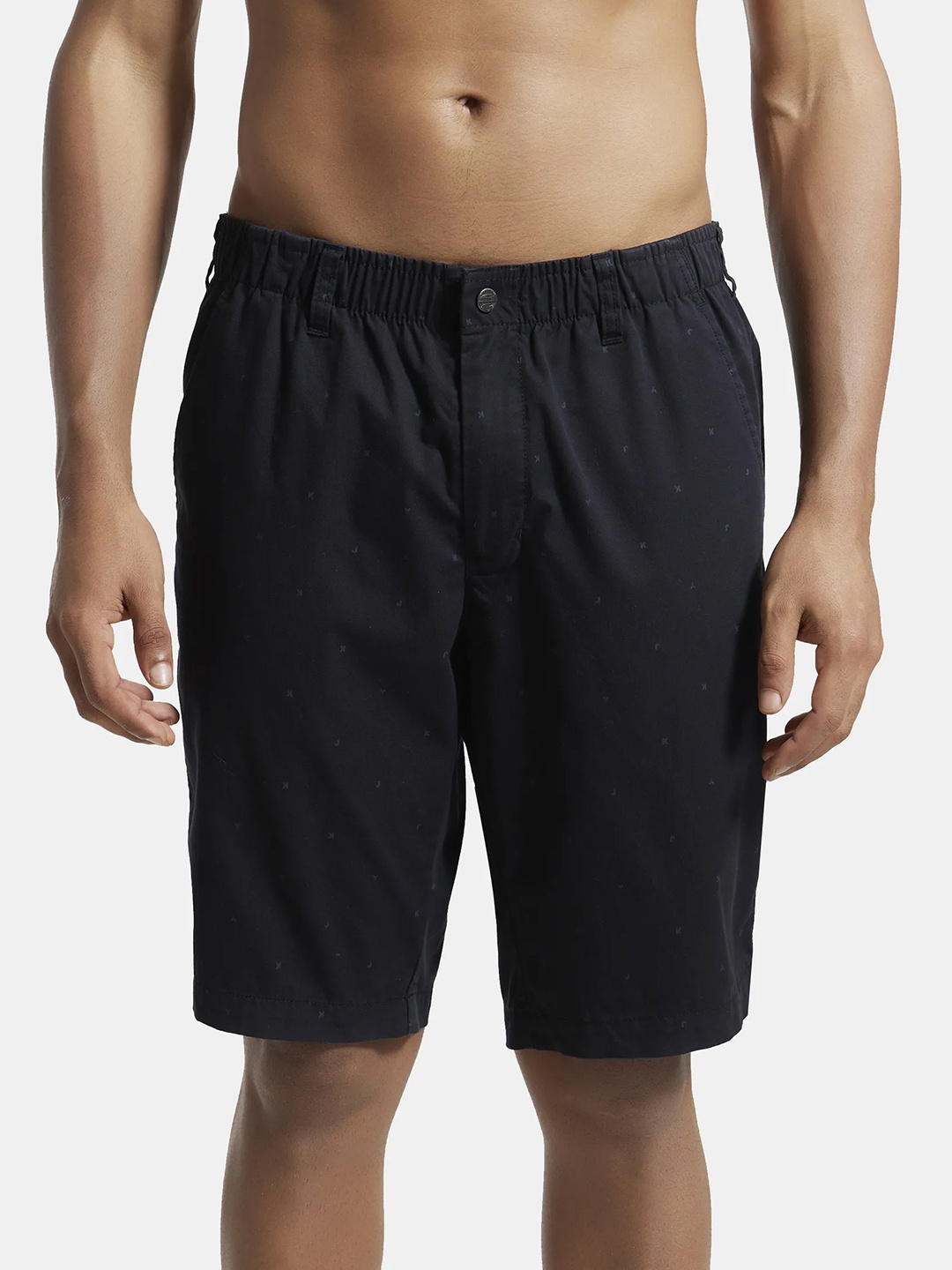 

Jockey Combed Mercerised Cotton Woven Straight Fit Shorts with Side Pockets-1206, Black