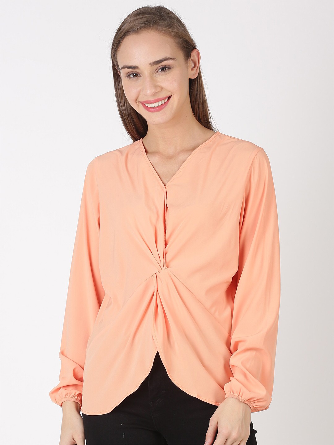 

kriatma Peach-Coloured Solid Top