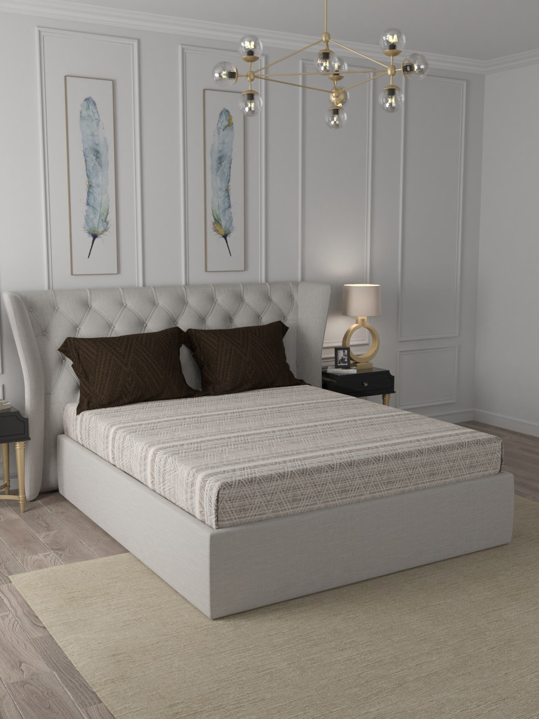 

MYTRIDENT Ariana Brown Classic 210TC 2PL King Size BedSheet