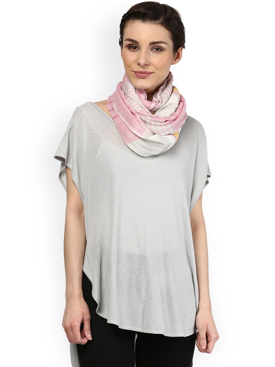 

SHINGORA Pink & Grey Stole