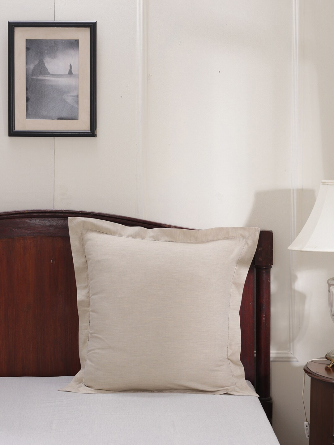 

MASPAR Set Of 2 Beige Solid Cotton Pillow Covers