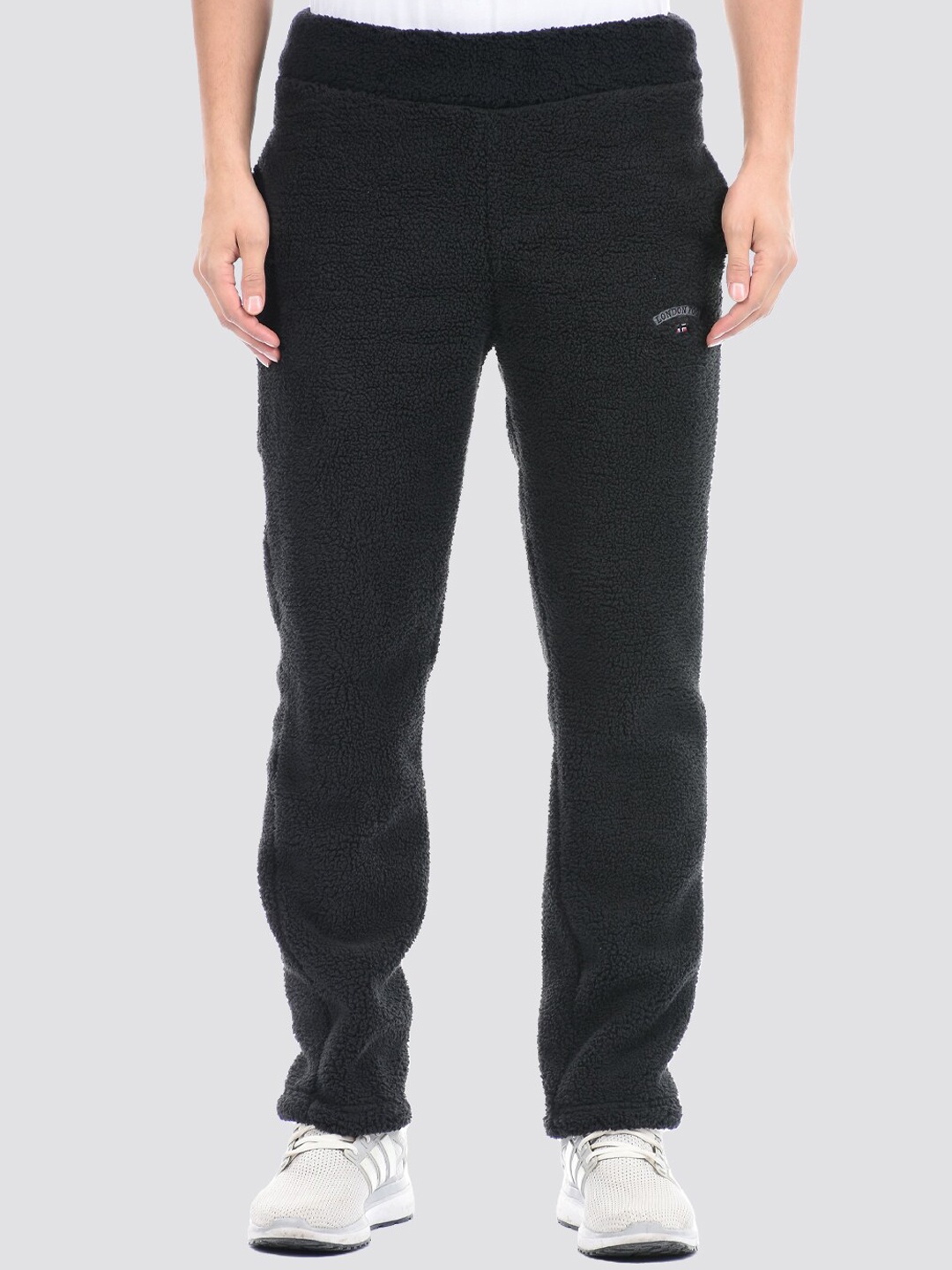 

LONDON FOG Men Black Self Design Cotton Track Pant