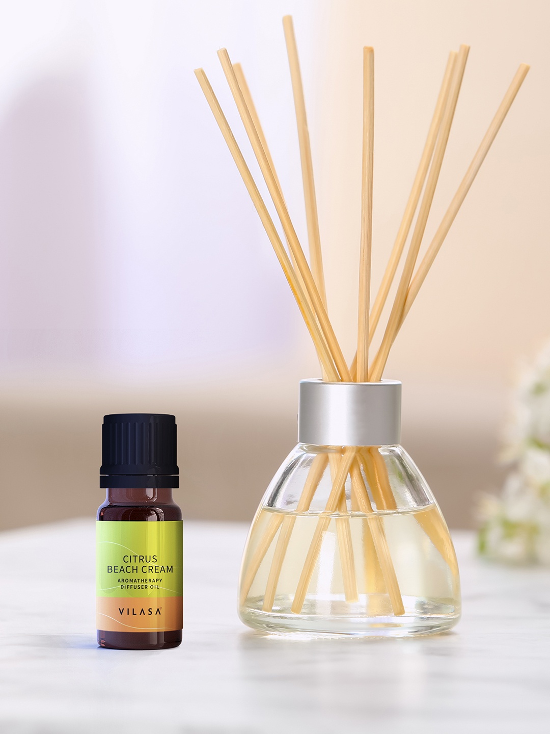

VILASA Citrus Beach Cream Aromatherapy Diffuser Oil - 10 ml, Peach