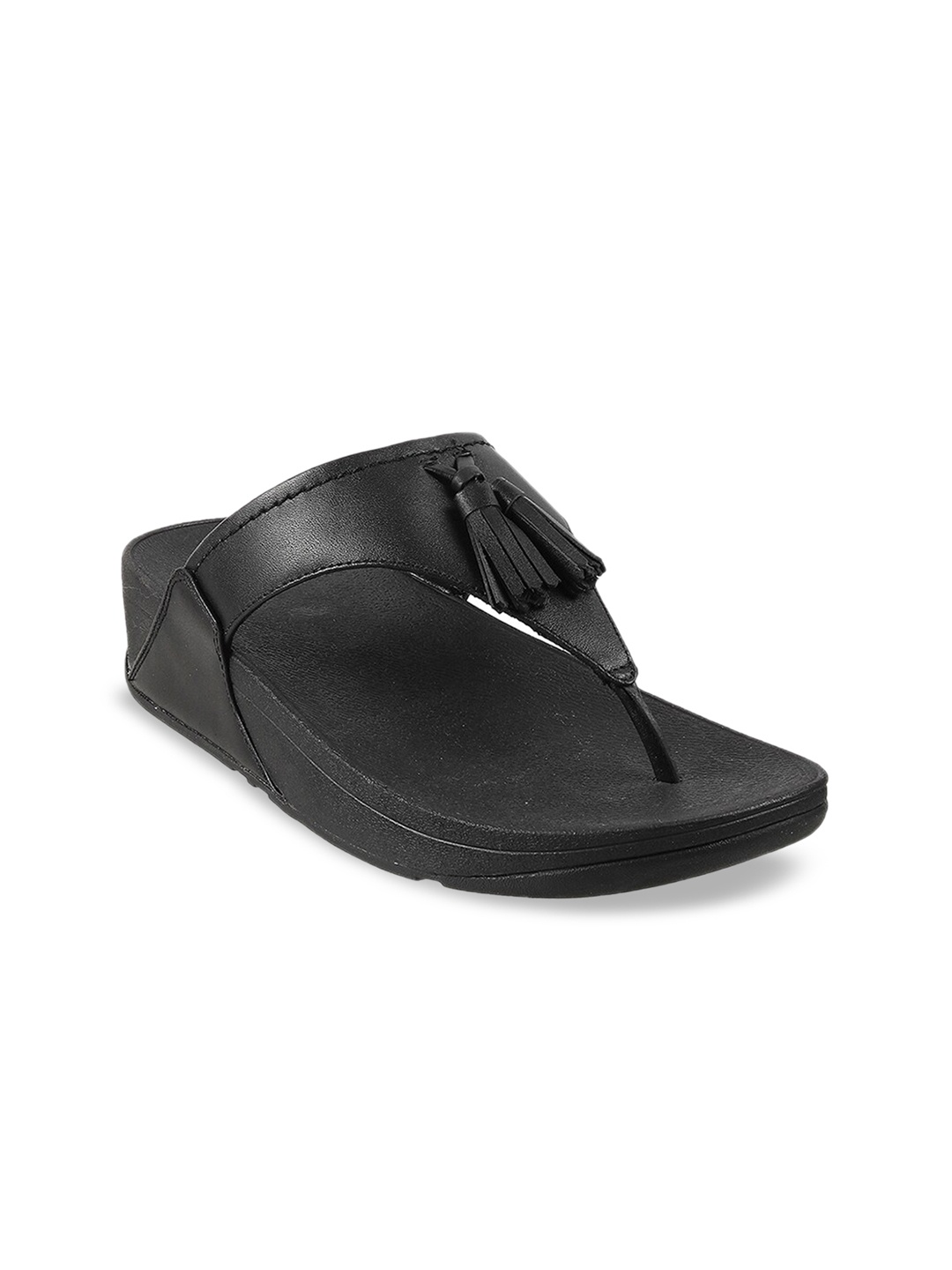 

fitflop Black Leather Comfort Sandals