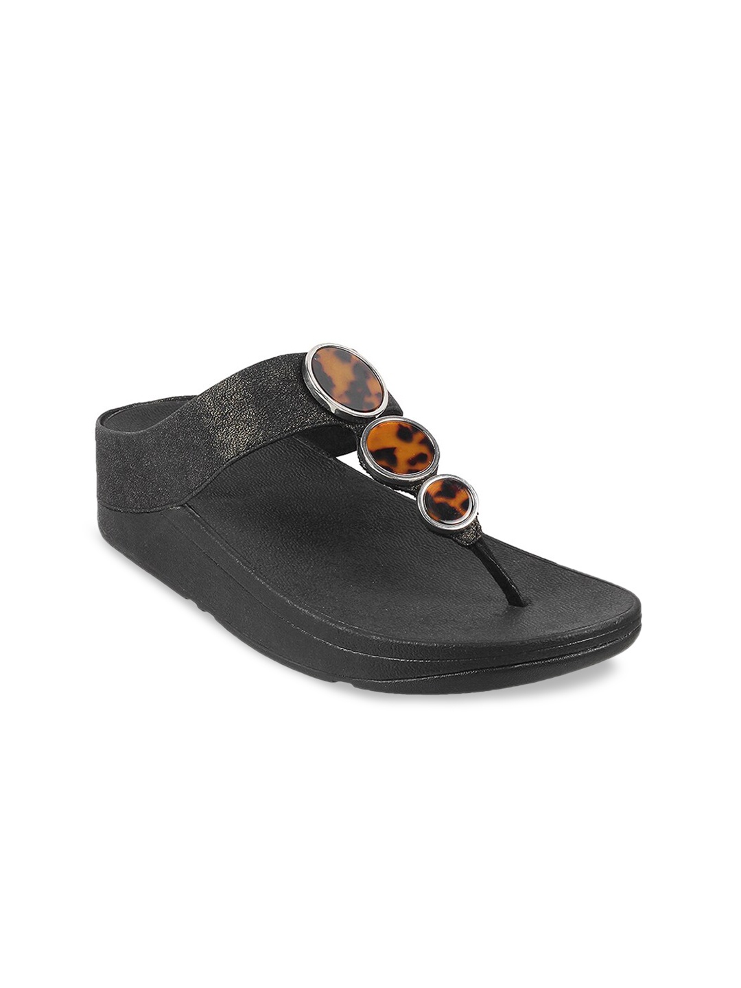 

fitflop Black Embellished PU Comfort Pumps