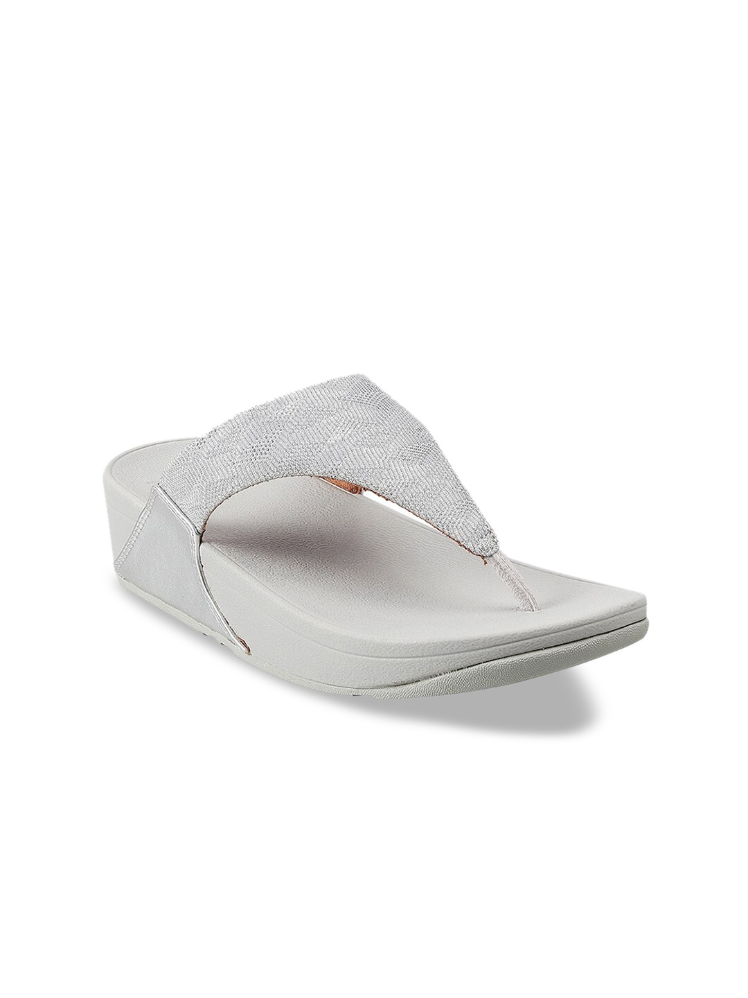 

fitflop Silver-Toned PU Flatform Mules