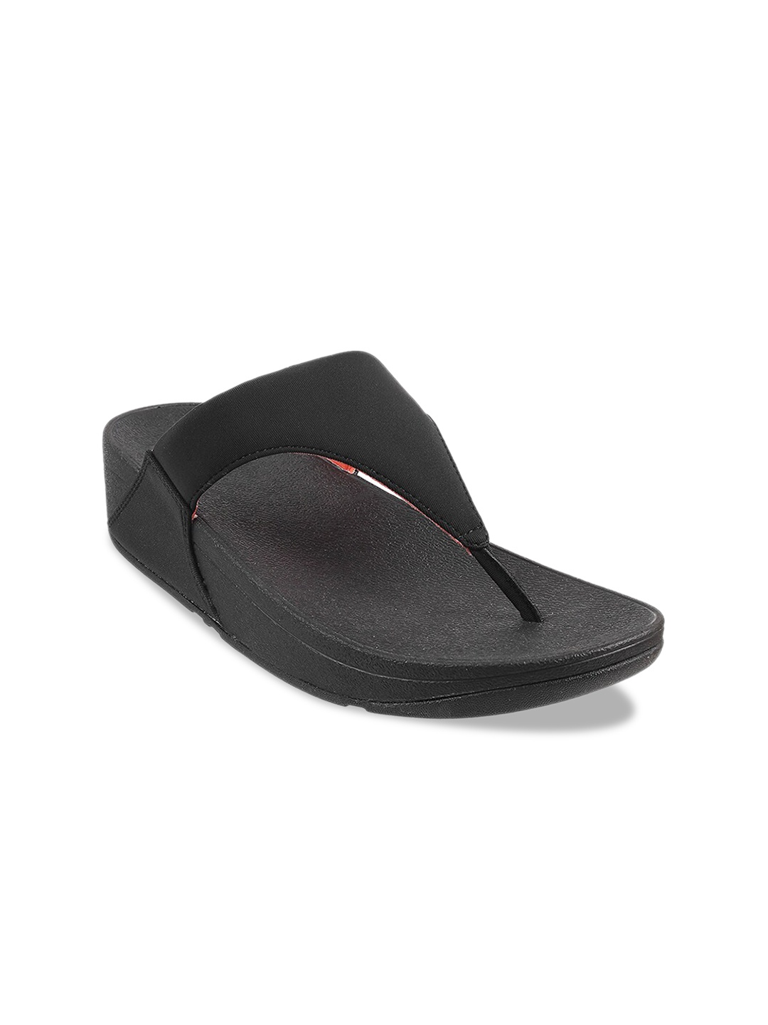 

fitflop Black Printed Leather Flatform Sandals