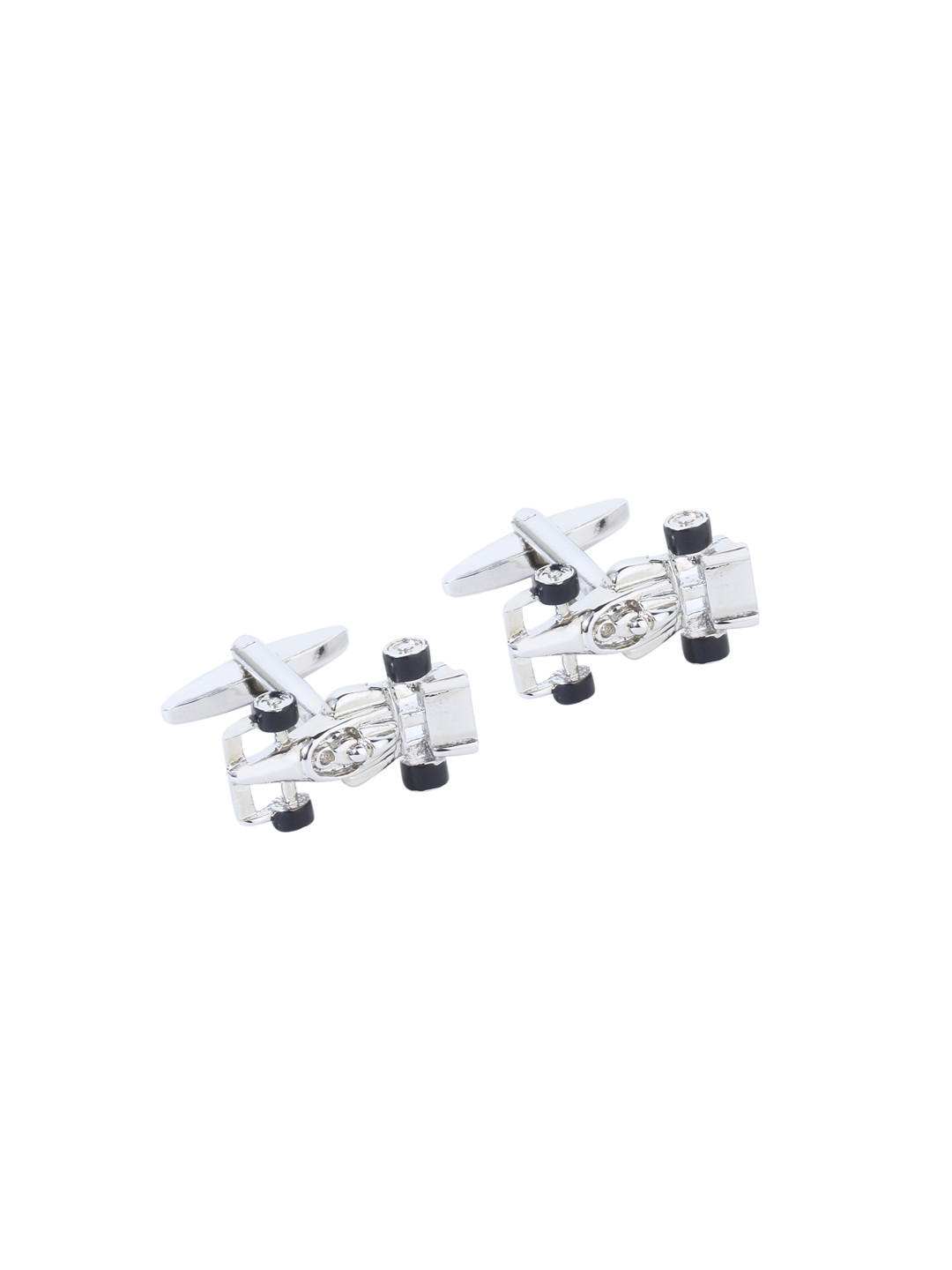 

Alvaro Castagnino Silver-Toned & Black Cufflinks
