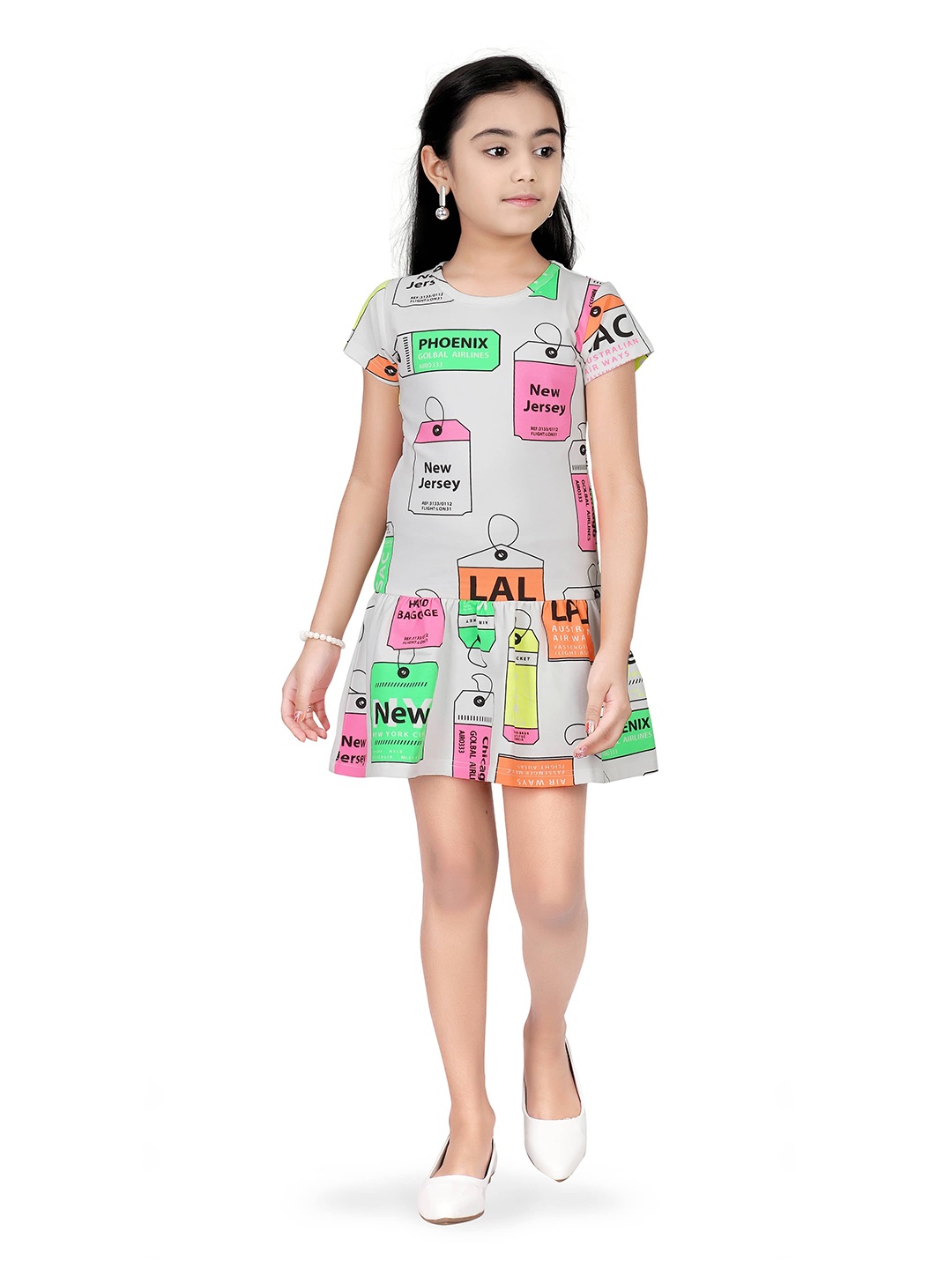 

Tiny Girl Off White & gainsboro T-shirt Dress