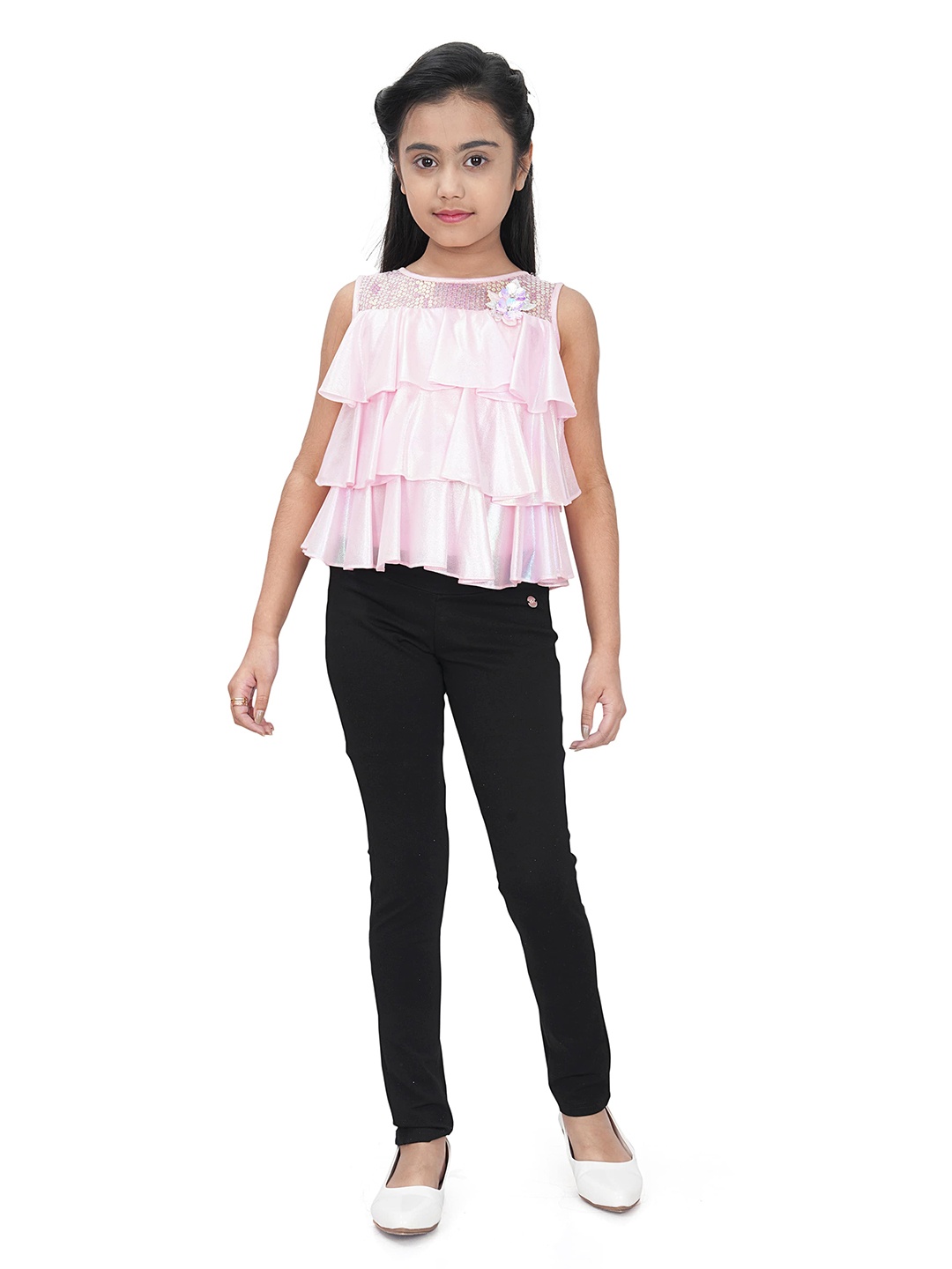 

Tiny Girl Pink & magnolia Tiered Top