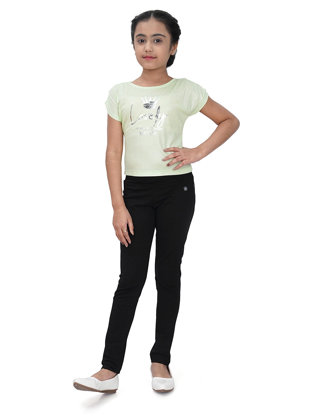 

Tiny Girl Green Print Top