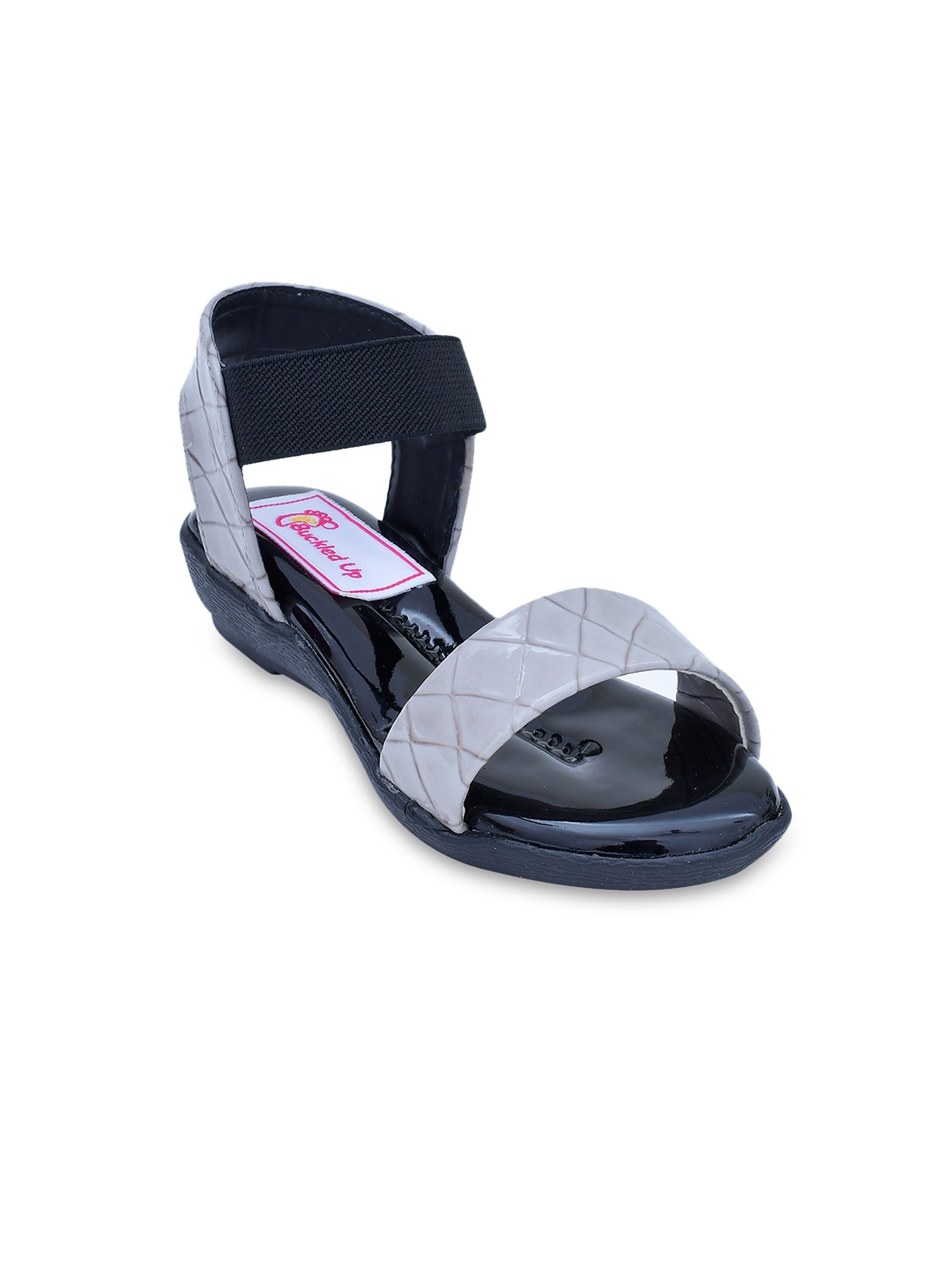 

Buckled Up Girls Grey Open Toe Flats