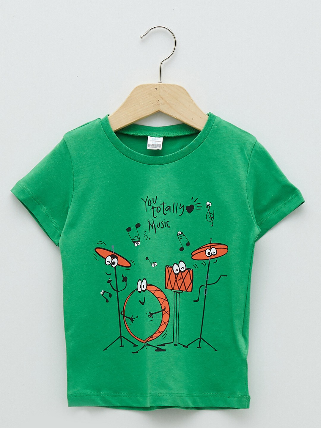 

LC Waikiki Boys Green & Black Printed Pure Cotton T-shirt