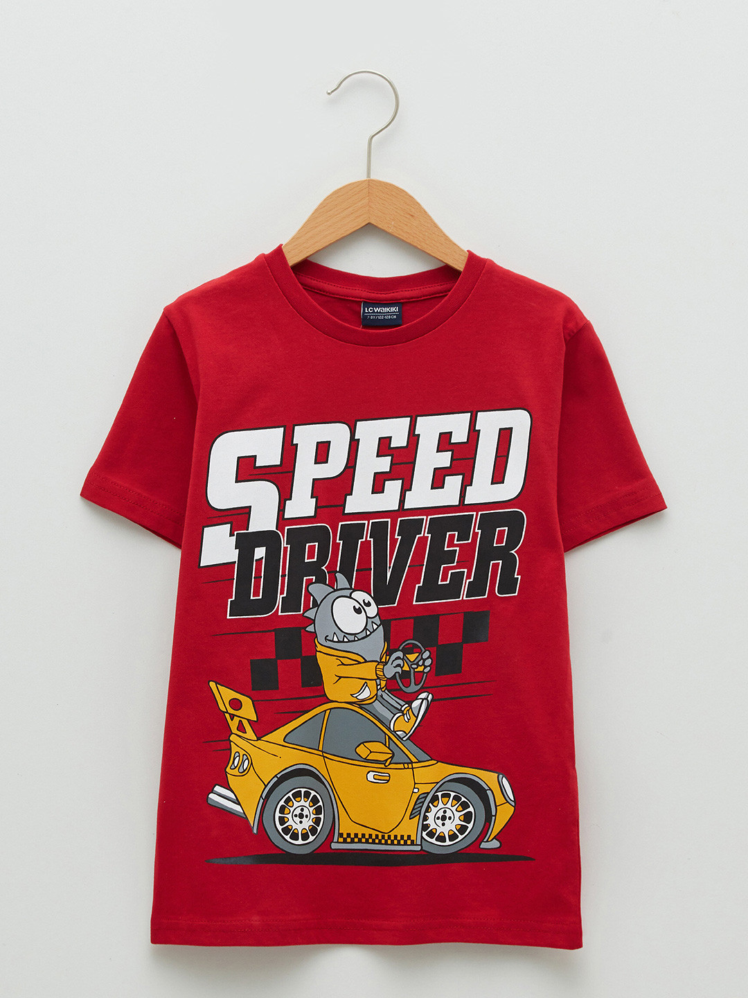 

LC Waikiki Boys Red & Black Printed Pure Cotton T-shirt