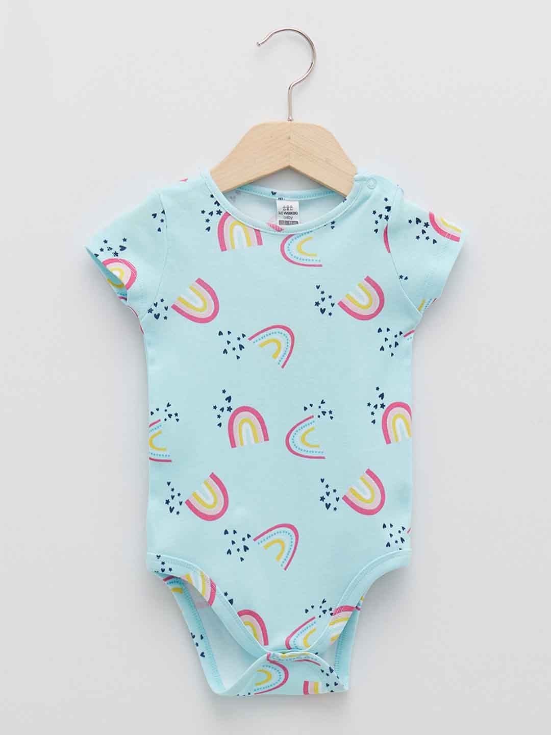 

LC Waikiki Girls Pure Cotton Printed Bodysuit, Blue