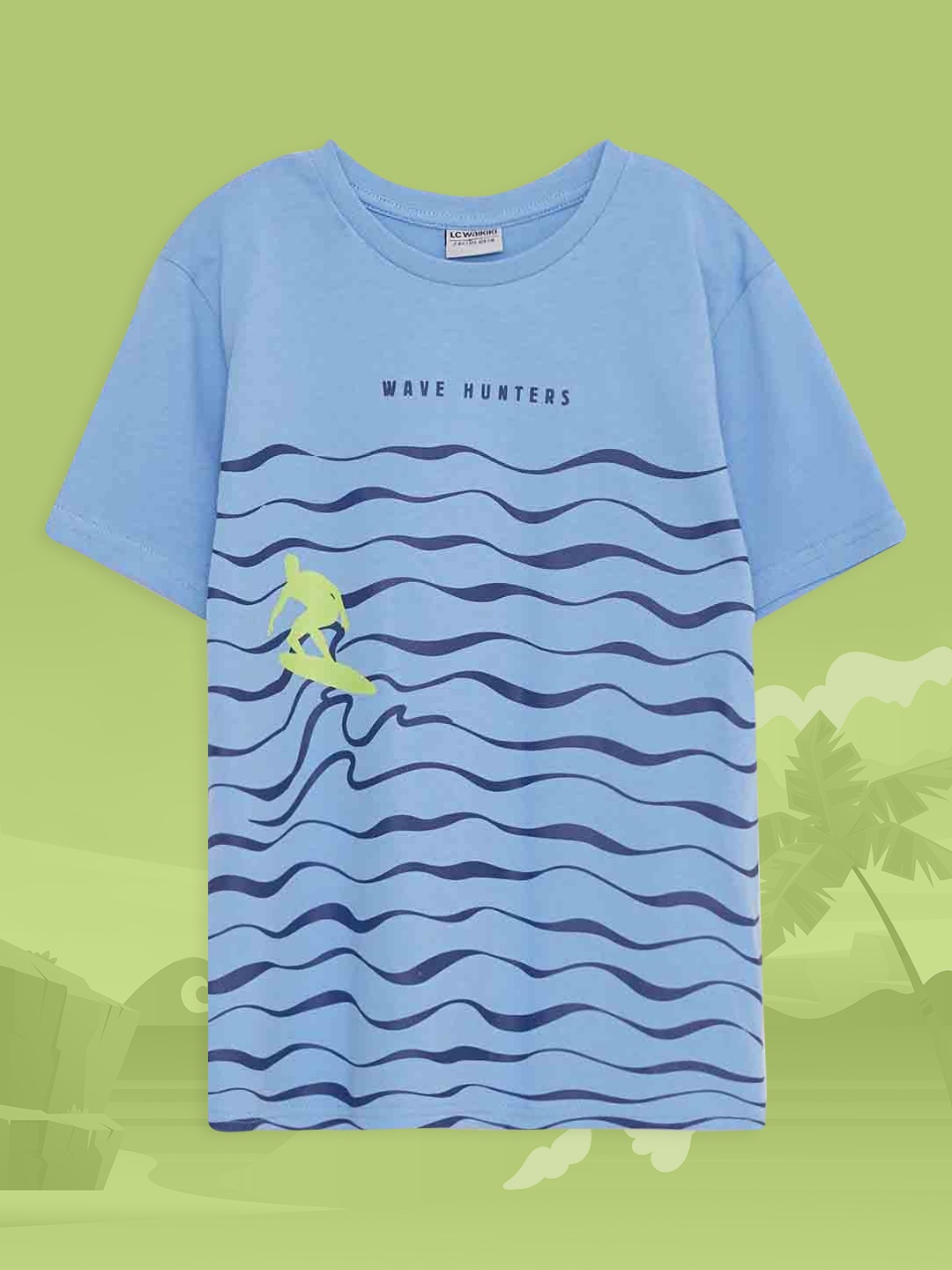 

LC Waikiki Boys Blue Printed Pure Cotton T-shirt