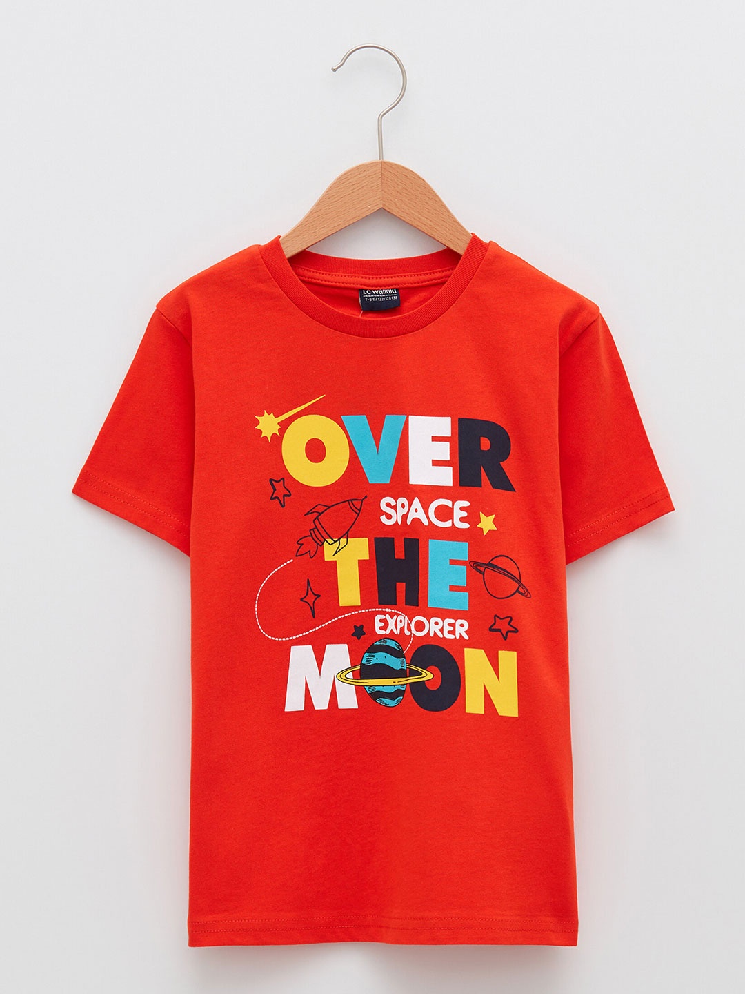 

LC Waikiki Boys Orange & Yellow Pure Cotton Typography Print T-shirt