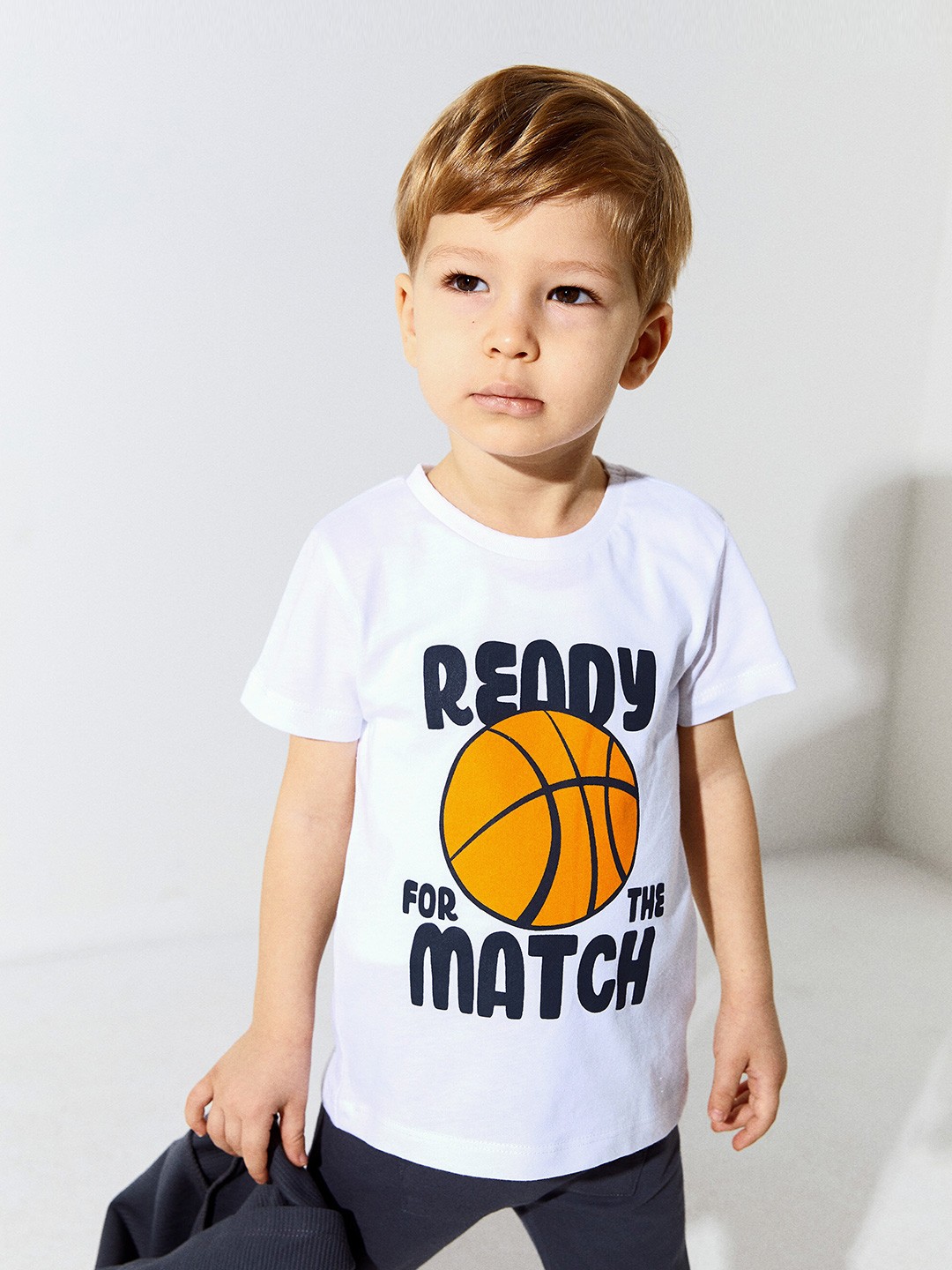 

LC Waikiki Boys White Typography Printed Pure Cotton T-shirt