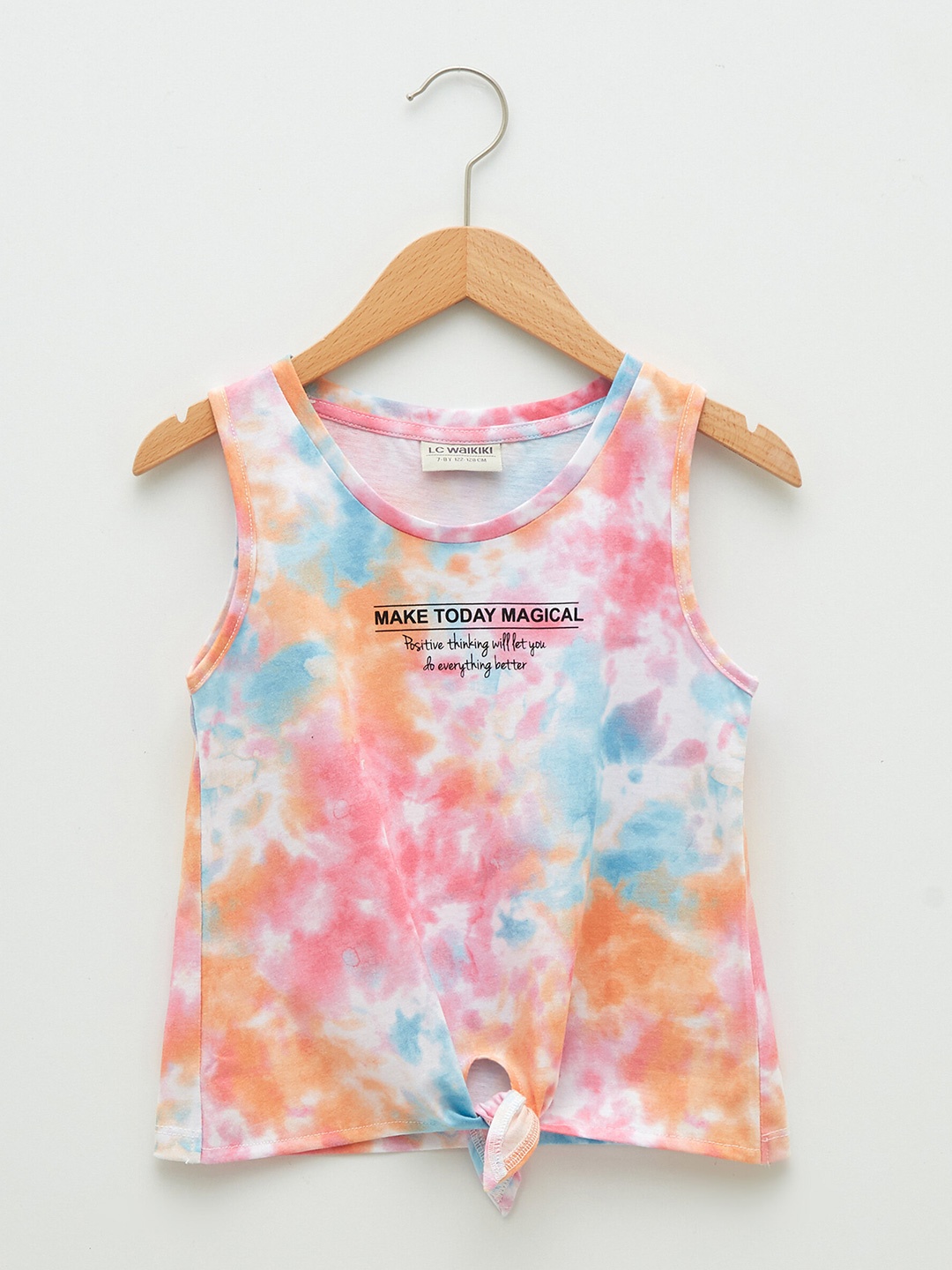 

LC Waikiki Pink & Blue Tie-Dye Tie-Up Top