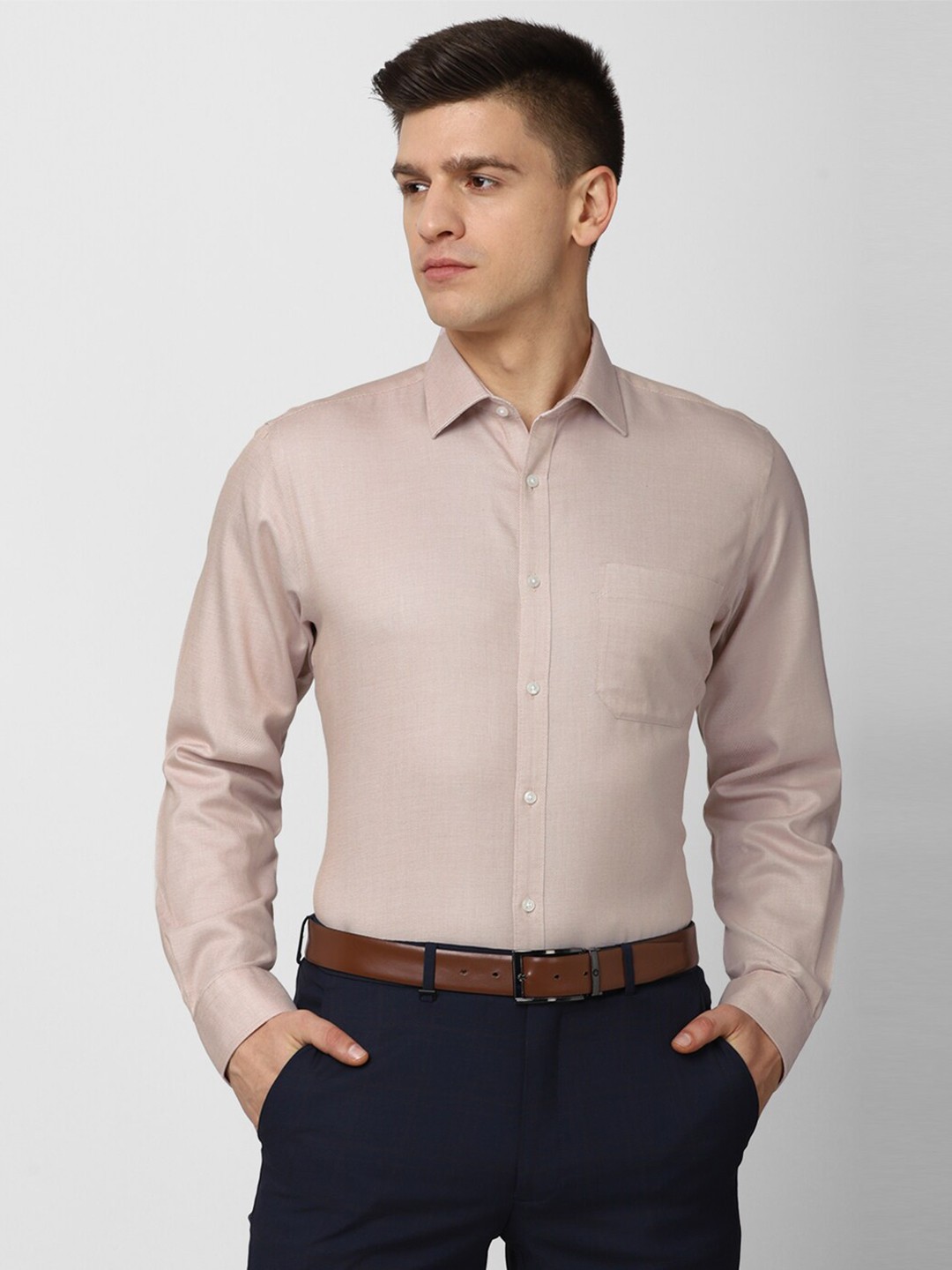 

Van Heusen Men Beige Formal Shirt
