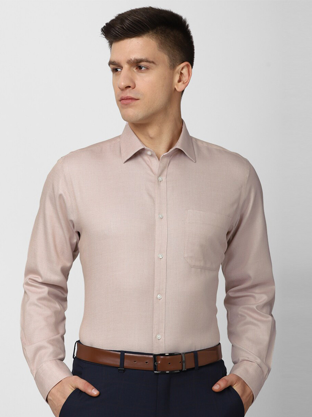 

Van Heusen Men Beige Formal Shirt