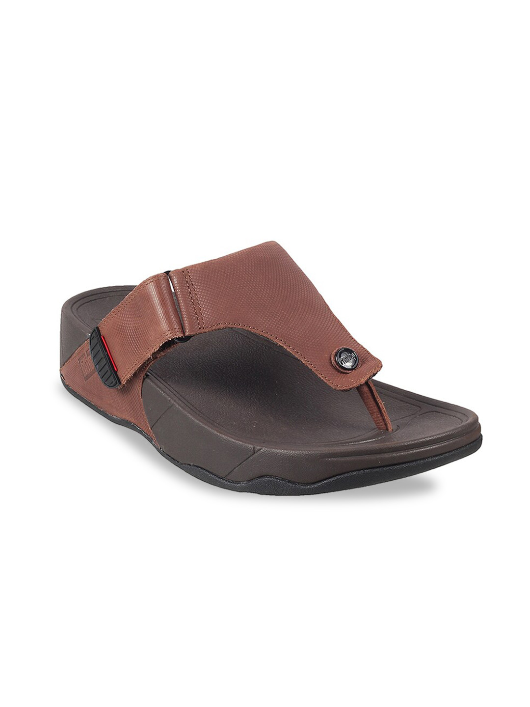

fitflop Men Brown & Black Leather Comfort Sandals