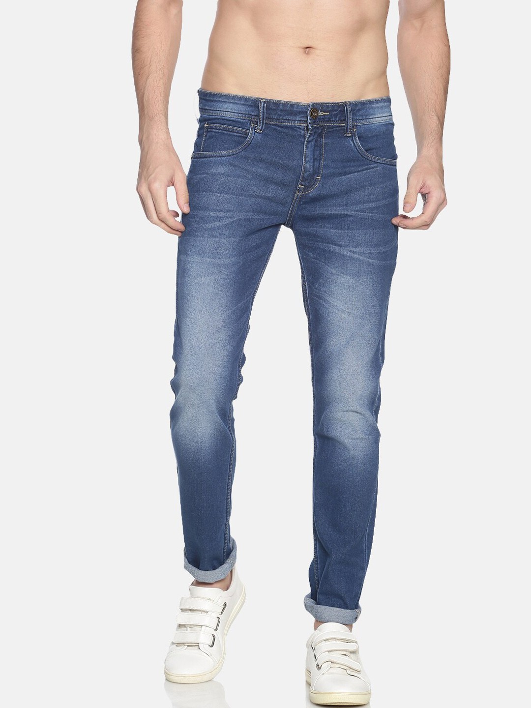 

Chennis Men Blue Slim Fit Heavy Fade Stretchable Jeans