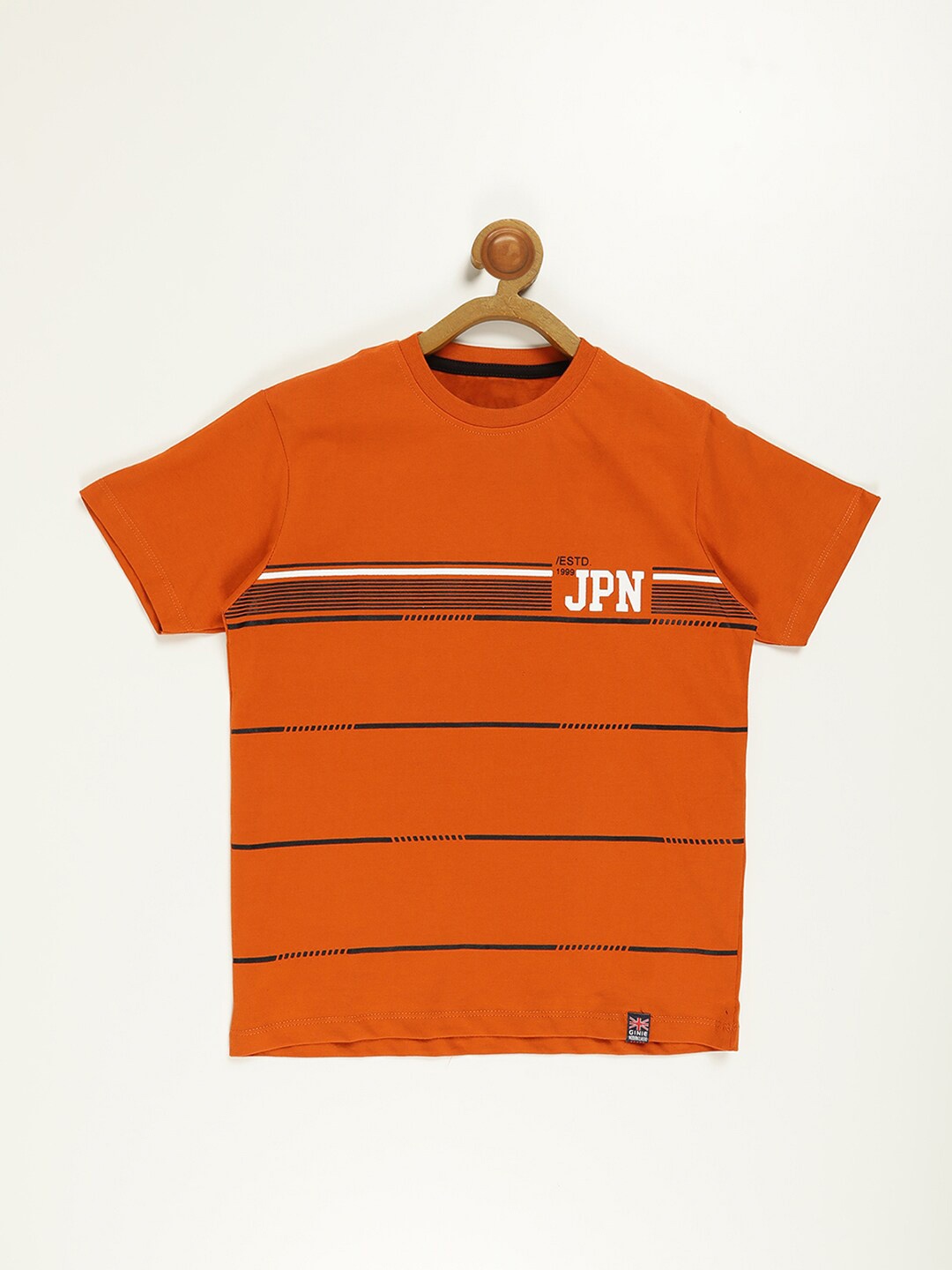 

V2 Value & Variety Boys Rust & metallic orange Striped T-shirt