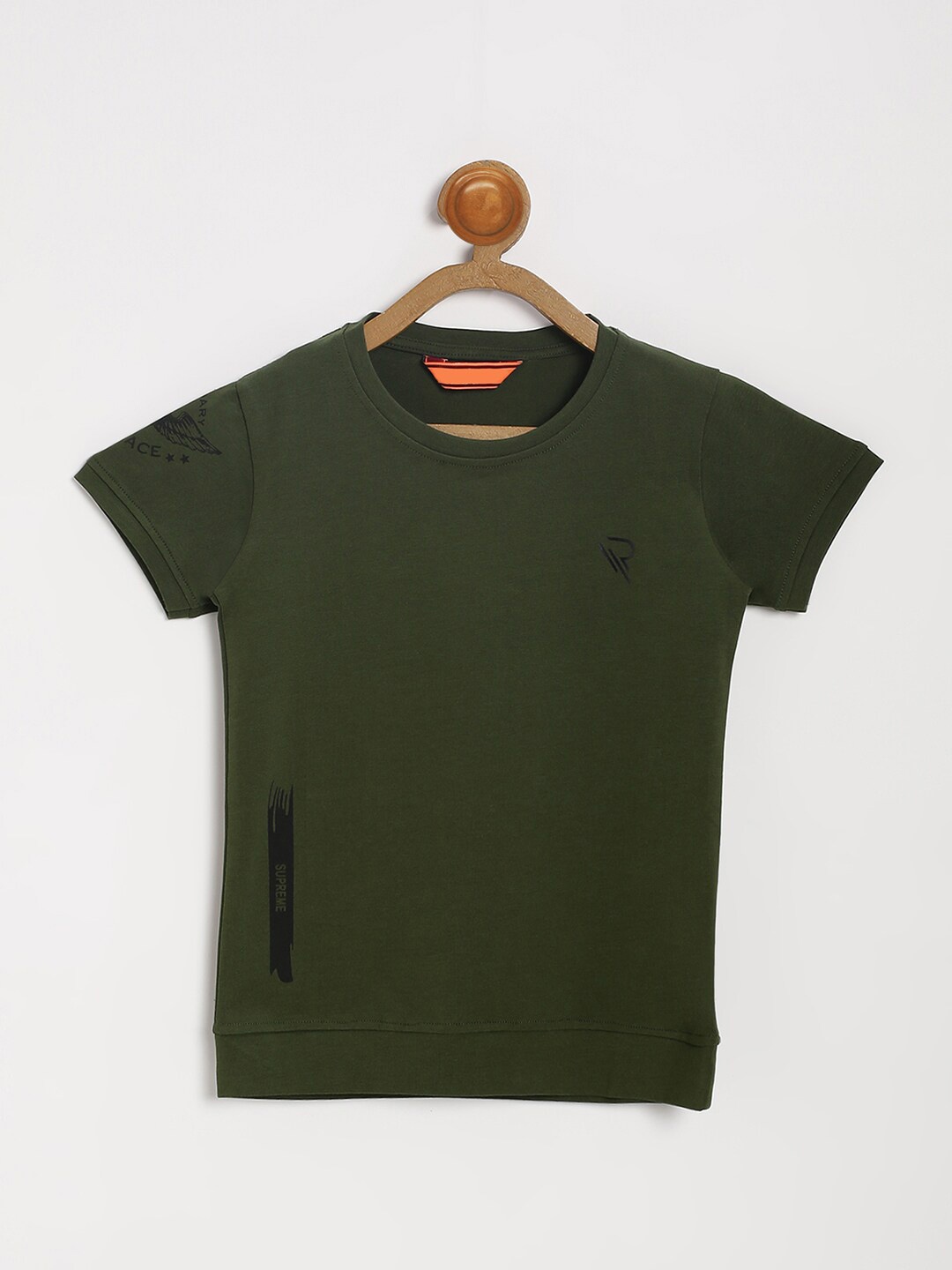 

V2 Value & Variety Boys Olive Green & pullman green V-Neck T-shirt
