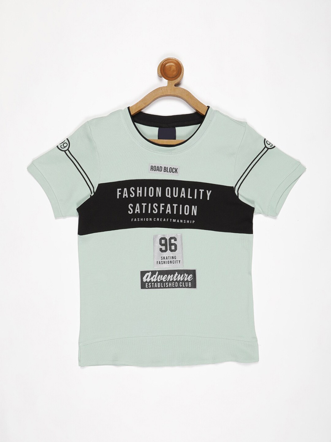 

V2 Value & Variety Boys Green & zephyr blue Sports T-shirt