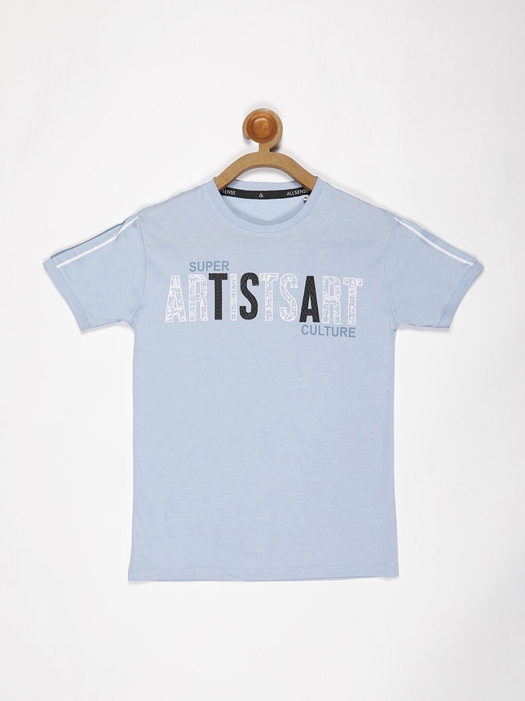 

V2 Value & Variety Boys Blue & mystic blue Typography Printed Applique T-shirt