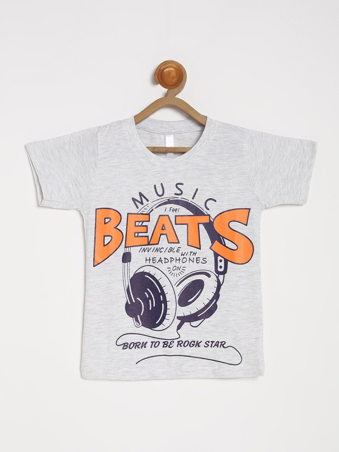 

V2 Value & Variety Boys Grey Melange & christmas silver T-shirt