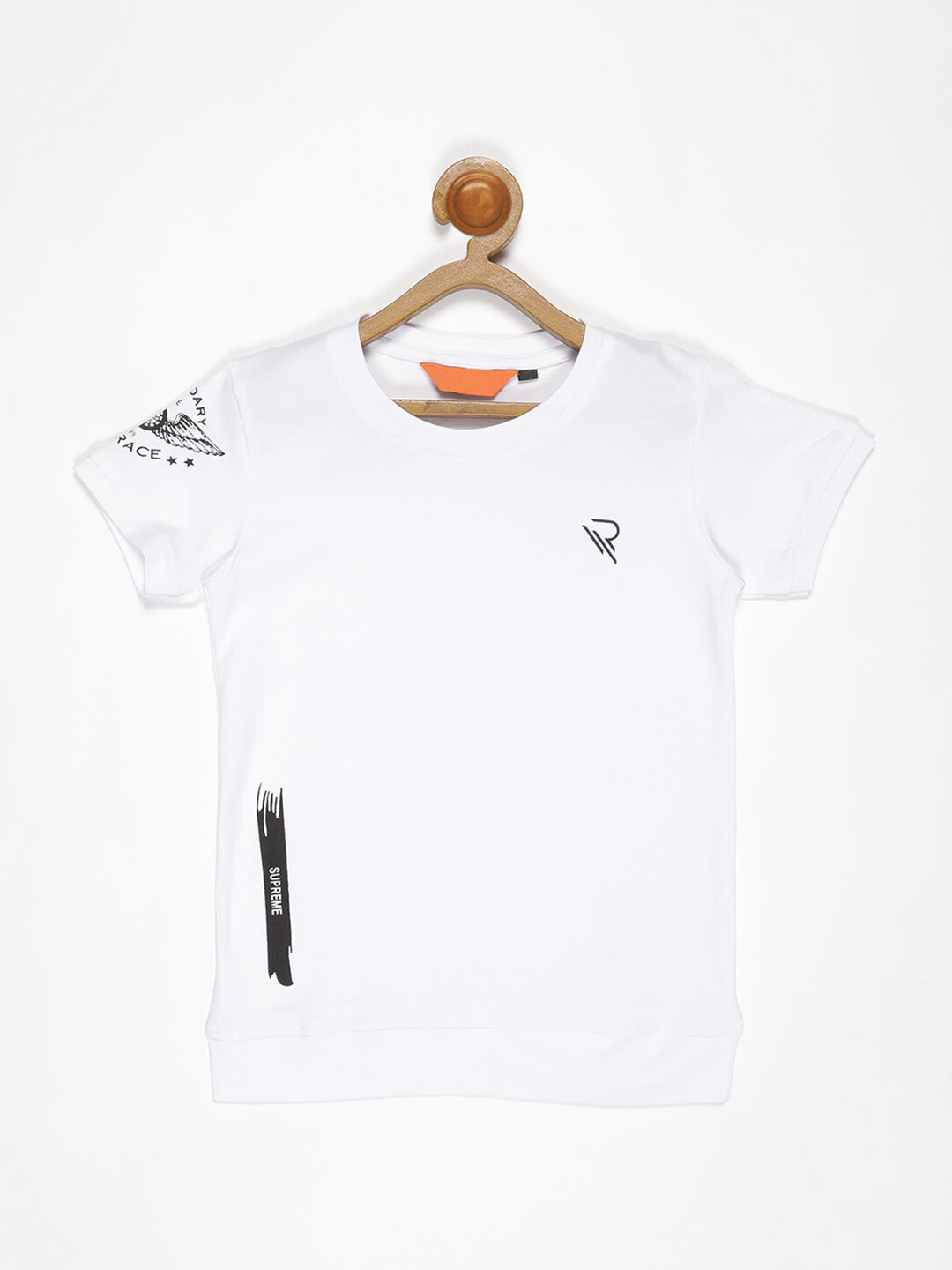 

V2 Value & Variety Boys White & magnolia Applique T-shirt