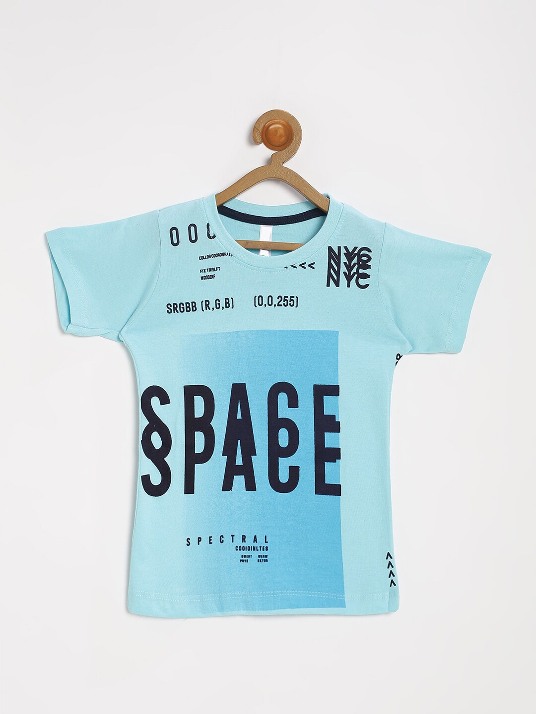 

V2 Value & Variety Boys Blue & clearwater V-Neck T-shirt