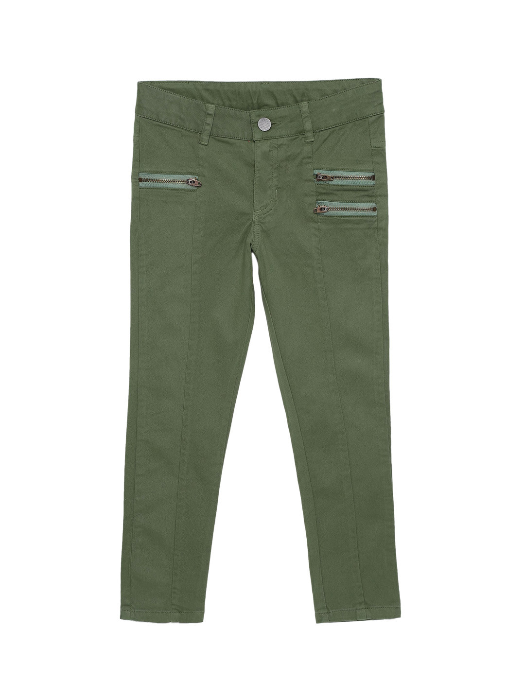 

UNDER FOURTEEN ONLY Girls Green Relaxed Slim Fit Trousers