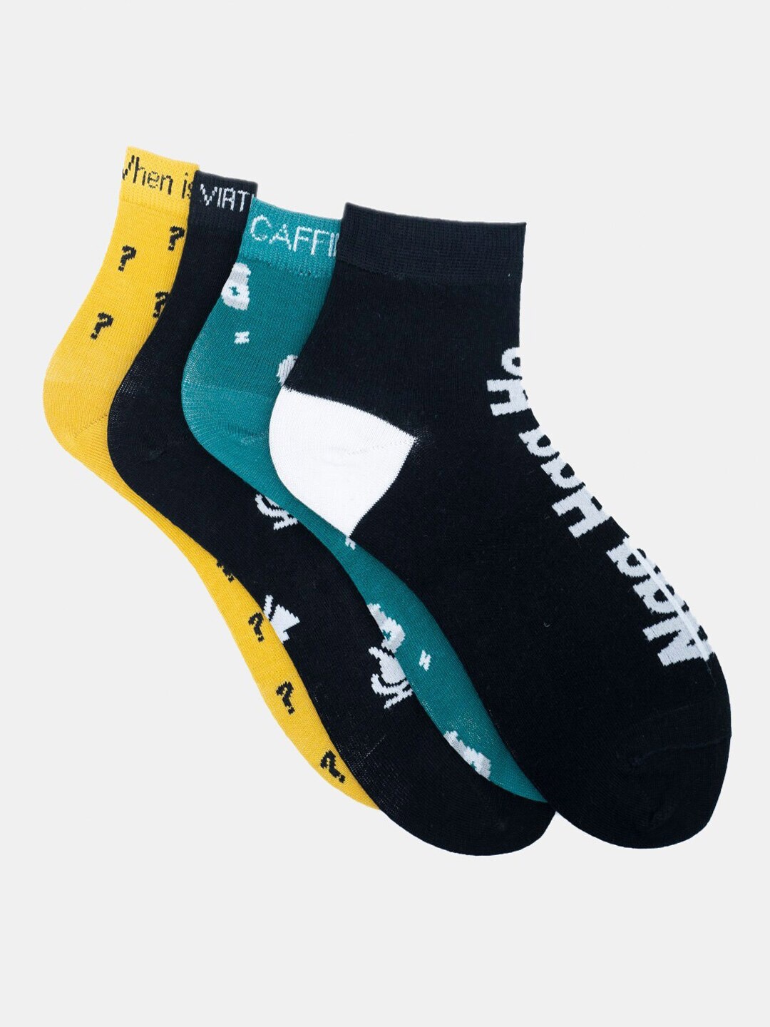 

Soxytoes Unisex Pack Of 4 Ankle-Length Cotton Socks, Multi