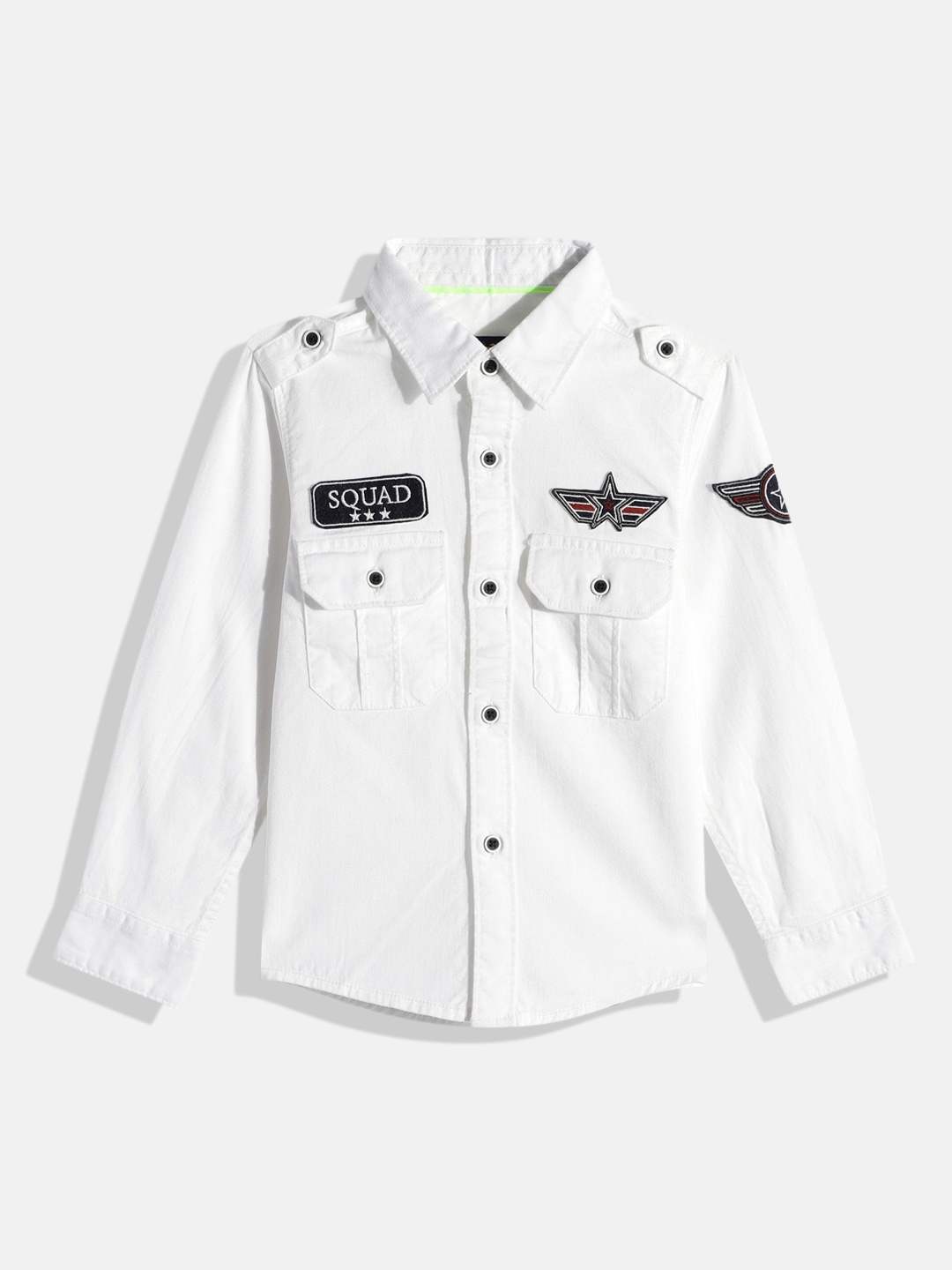 

IVOC Boys White Casual Solid Shirt