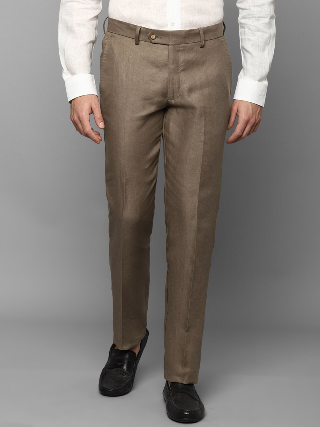 

Luxure by Louis Philippe Men Brown Textured Slim Fit Trousers